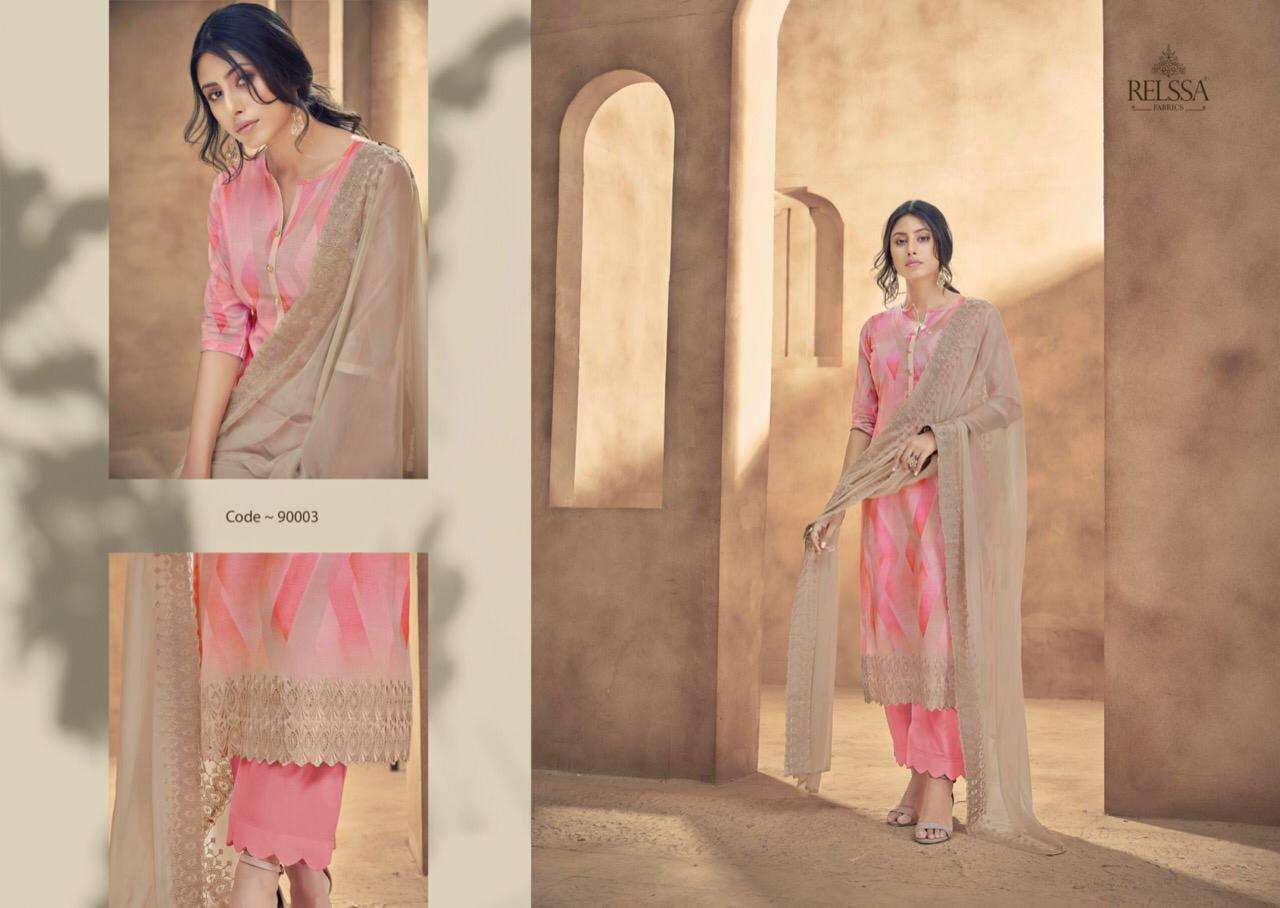 LAMHAA BY RELSSA FABRICS 90001 TO 90006 SERIES BEAUTIFUL SUITS COLORFUL STYLISH FANCY CASUAL WEAR & ETHNIC WEAR PREMIUM COTTON LAWN DRESSES AT WHOLESALE PRICE