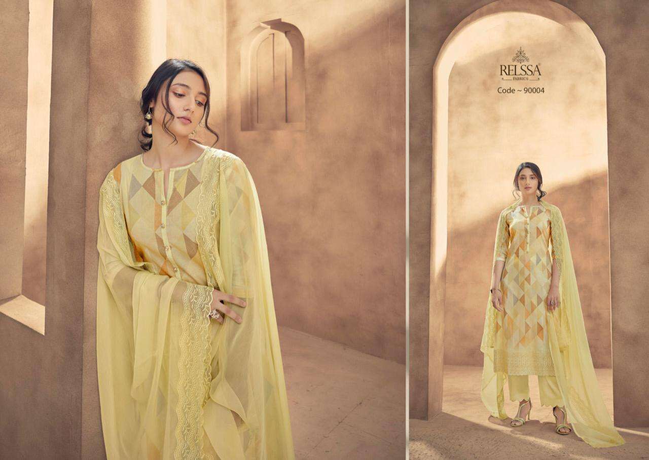 LAMHAA BY RELSSA FABRICS 90001 TO 90006 SERIES BEAUTIFUL SUITS COLORFUL STYLISH FANCY CASUAL WEAR & ETHNIC WEAR PREMIUM COTTON LAWN DRESSES AT WHOLESALE PRICE