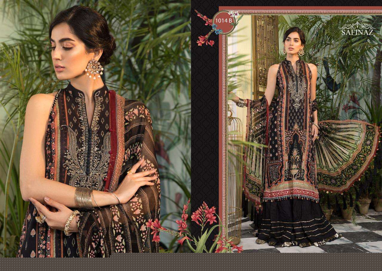 MARIA.B. VOL-4 BY SAFINAZ 1013-A TO 1015-B SERIES PAKISTANI WEAR COLLECTION BEAUTIFUL STYLISH FANCY COLORFUL PARTY WEAR & OCCASIONAL WEAR PURE CAMBRIC COTTON PRINT WITH EMBROIDERED DRESSES AT WHOLESALE PRICE