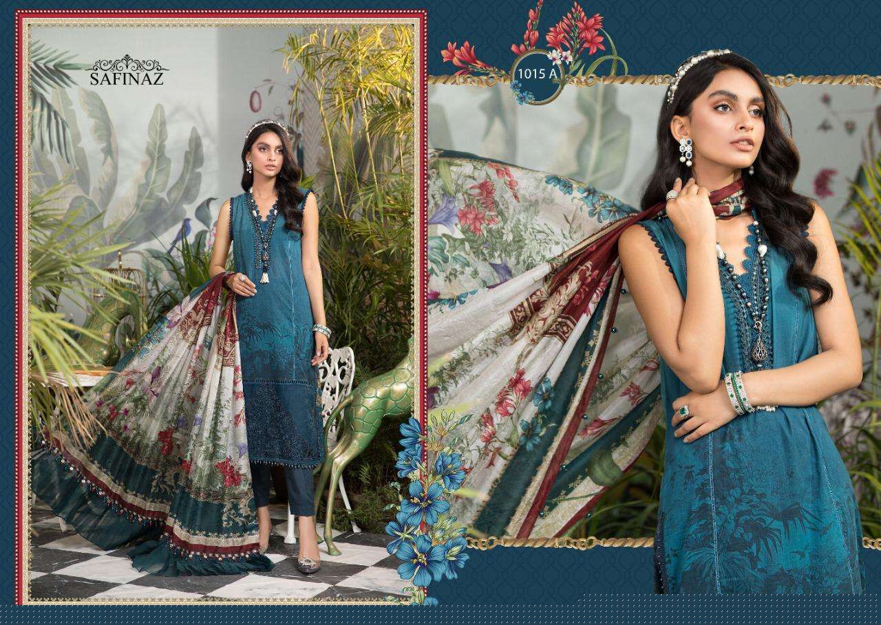 MARIA.B. VOL-4 BY SAFINAZ 1013-A TO 1015-B SERIES PAKISTANI WEAR COLLECTION BEAUTIFUL STYLISH FANCY COLORFUL PARTY WEAR & OCCASIONAL WEAR PURE CAMBRIC COTTON PRINT WITH EMBROIDERED DRESSES AT WHOLESALE PRICE