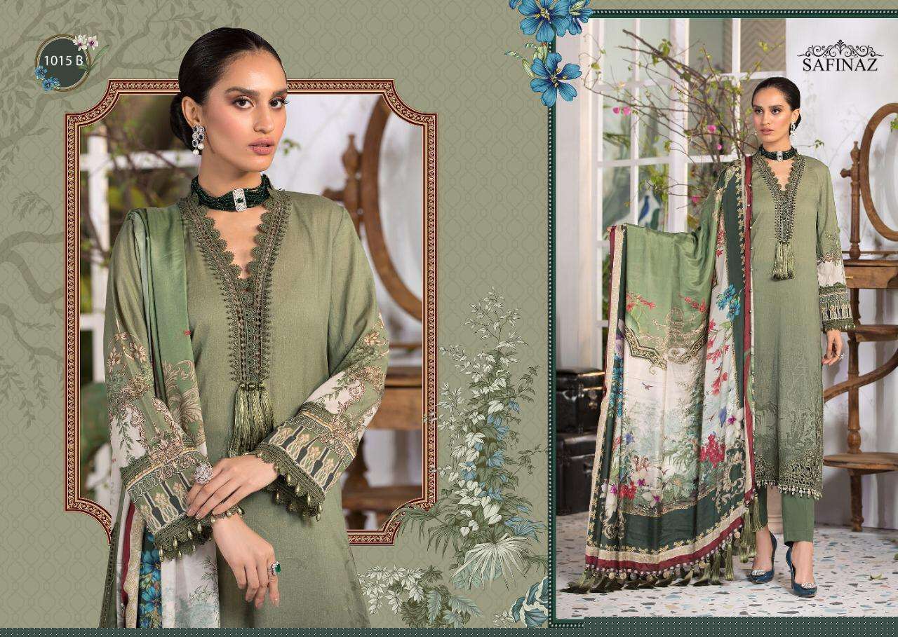 MARIA.B. VOL-4 BY SAFINAZ 1013-A TO 1015-B SERIES PAKISTANI WEAR COLLECTION BEAUTIFUL STYLISH FANCY COLORFUL PARTY WEAR & OCCASIONAL WEAR PURE CAMBRIC COTTON PRINT WITH EMBROIDERED DRESSES AT WHOLESALE PRICE