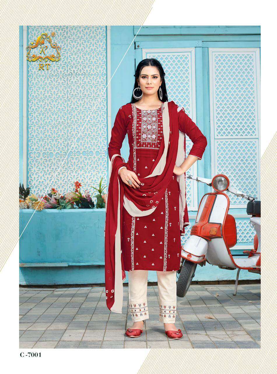 LUCKNOWI BY RT 7001 TO 7006 SERIES BEAUTIFUL SUITS COLORFUL STYLISH FANCY CASUAL WEAR & ETHNIC WEAR MAL COTTON DRESSES AT WHOLESALE PRICE