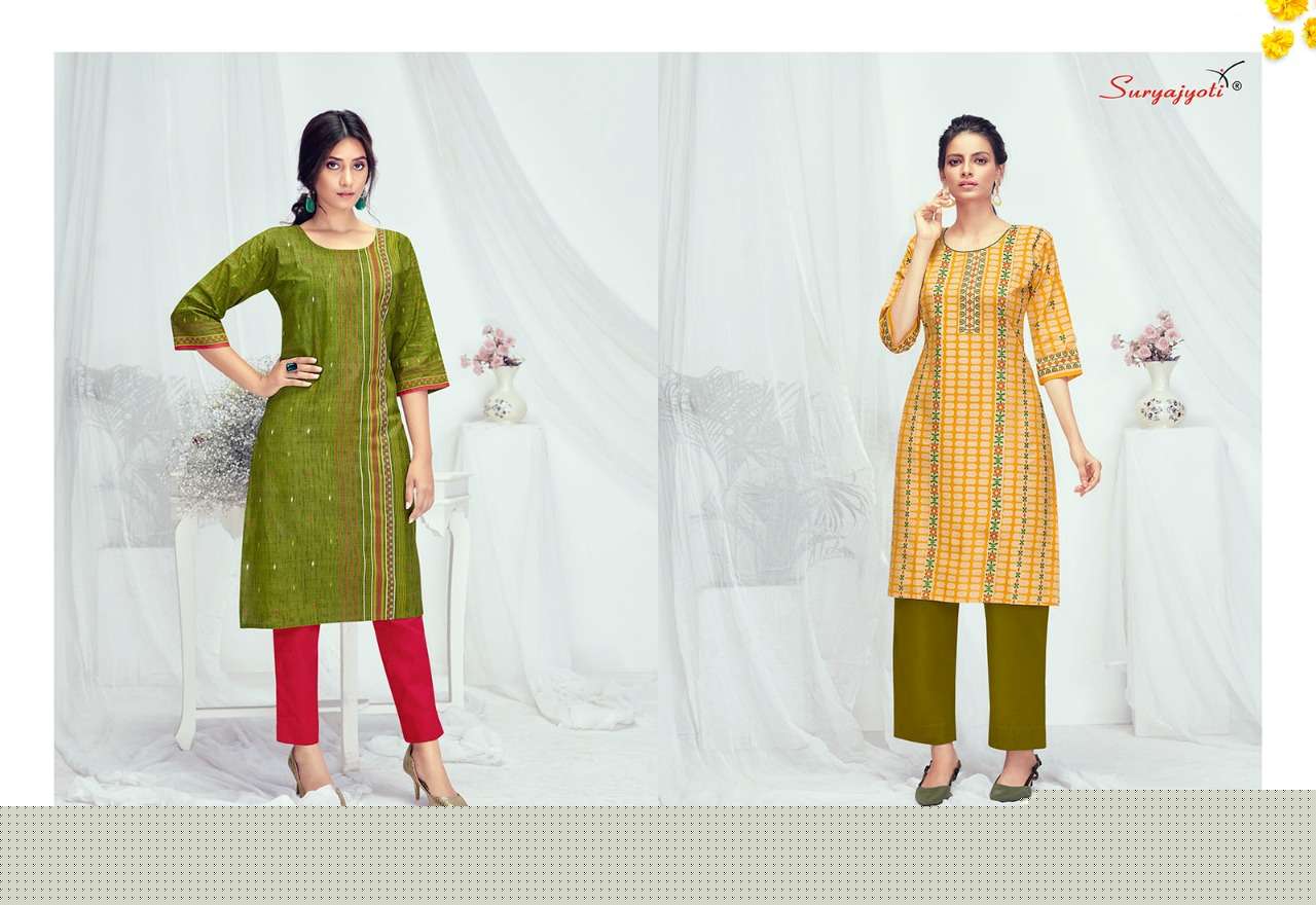 PEHEL VOL-9 BY SURYAJYOTI 9001 TO 9012 SERIES DESIGNER STYLISH FANCY COLORFUL BEAUTIFUL PARTY WEAR & ETHNIC WEAR COLLECTION COTTON PRINT KURTIS AT WHOLESALE PRICE
