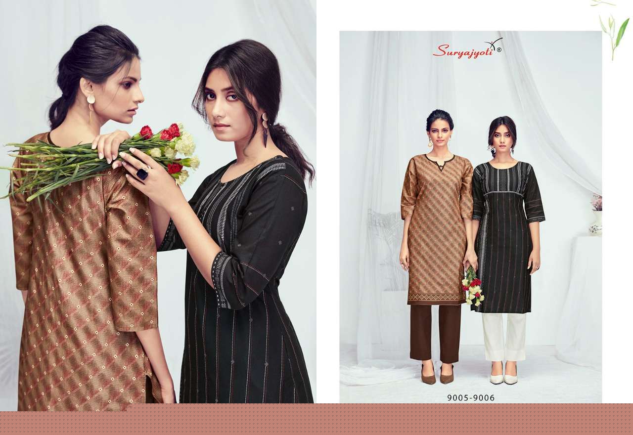 PEHEL VOL-9 BY SURYAJYOTI 9001 TO 9012 SERIES DESIGNER STYLISH FANCY COLORFUL BEAUTIFUL PARTY WEAR & ETHNIC WEAR COLLECTION COTTON PRINT KURTIS AT WHOLESALE PRICE