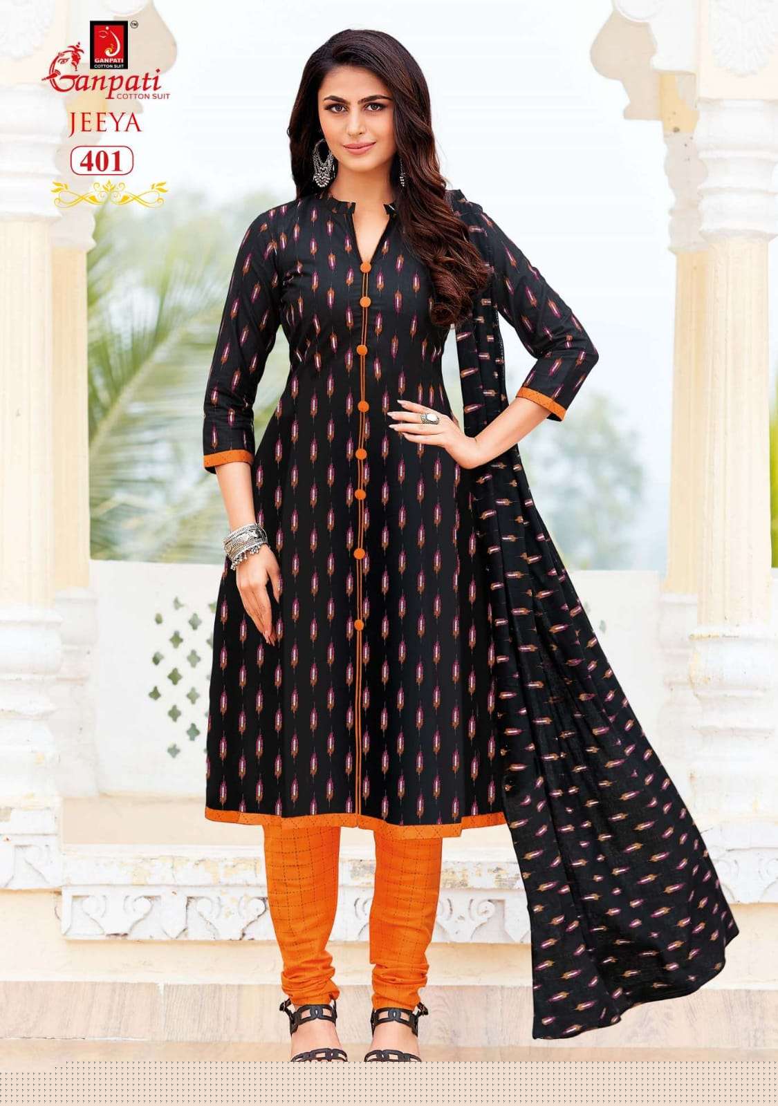 JEEYA VOL-4 BY GANPATI COTTON SUITS 401 TO 418 SERIES BEAUTIFUL SUITS COLORFUL STYLISH FANCY CASUAL WEAR & ETHNIC WEAR COTTON DRESSES AT WHOLESALE PRICE