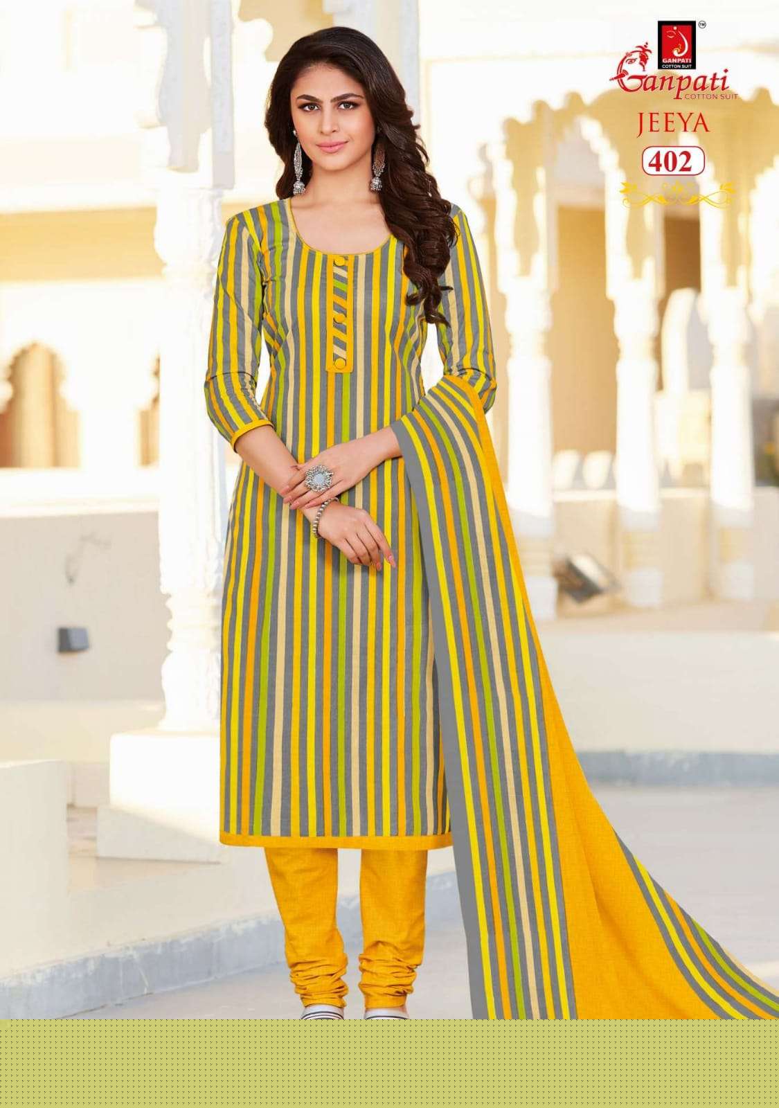 JEEYA VOL-4 BY GANPATI COTTON SUITS 401 TO 418 SERIES BEAUTIFUL SUITS COLORFUL STYLISH FANCY CASUAL WEAR & ETHNIC WEAR COTTON DRESSES AT WHOLESALE PRICE