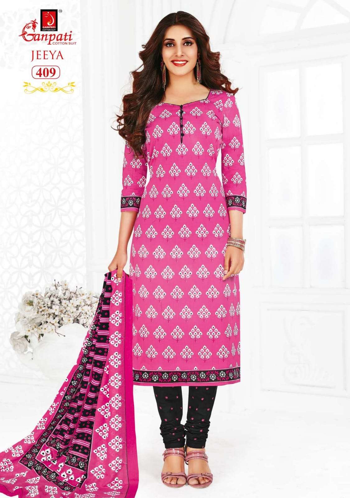 JEEYA VOL-4 BY GANPATI COTTON SUITS 401 TO 418 SERIES BEAUTIFUL SUITS COLORFUL STYLISH FANCY CASUAL WEAR & ETHNIC WEAR COTTON DRESSES AT WHOLESALE PRICE