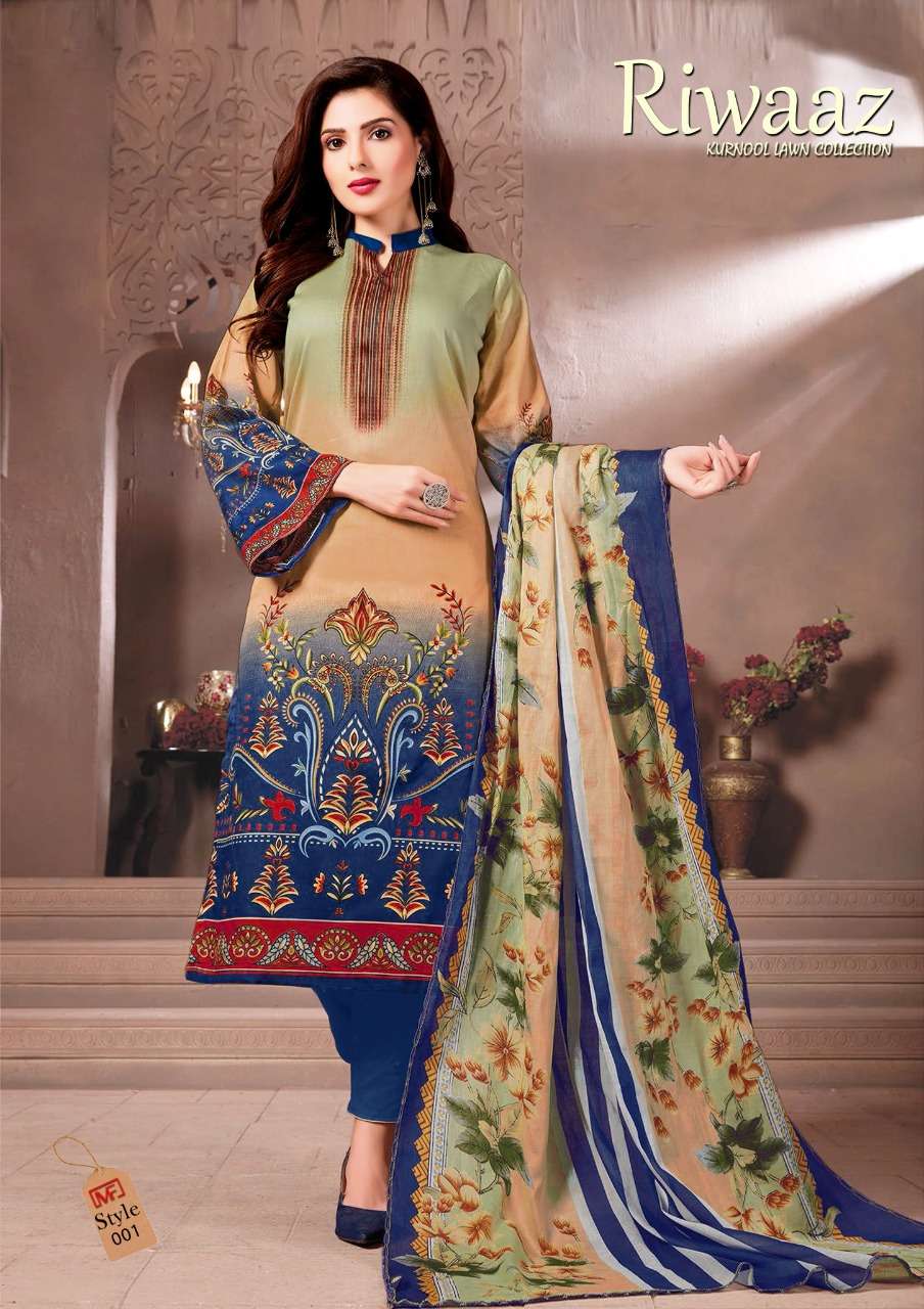RIWAAZ VOL-2 BY MADHAV FASHION 001 TO 006 SERIES BEAUTIFUL STYLISH SUITS FANCY COLORFUL CASUAL WEAR & ETHNIC WEAR & READY TO WEAR PURE LAWN COTTON DRESSES AT WHOLESALE PRICE