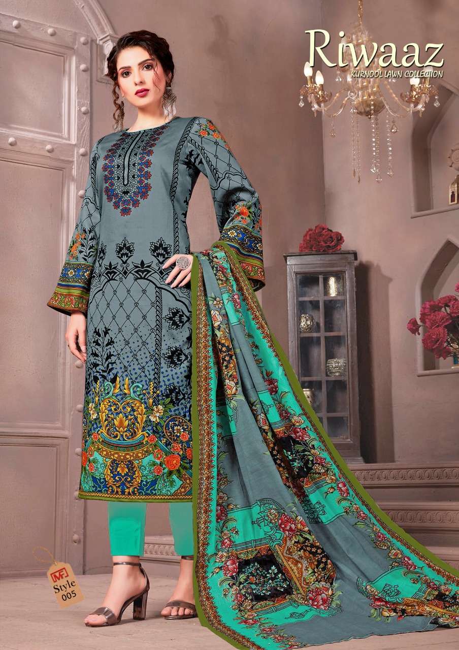 RIWAAZ VOL-2 BY MADHAV FASHION 001 TO 006 SERIES BEAUTIFUL STYLISH SUITS FANCY COLORFUL CASUAL WEAR & ETHNIC WEAR & READY TO WEAR PURE LAWN COTTON DRESSES AT WHOLESALE PRICE