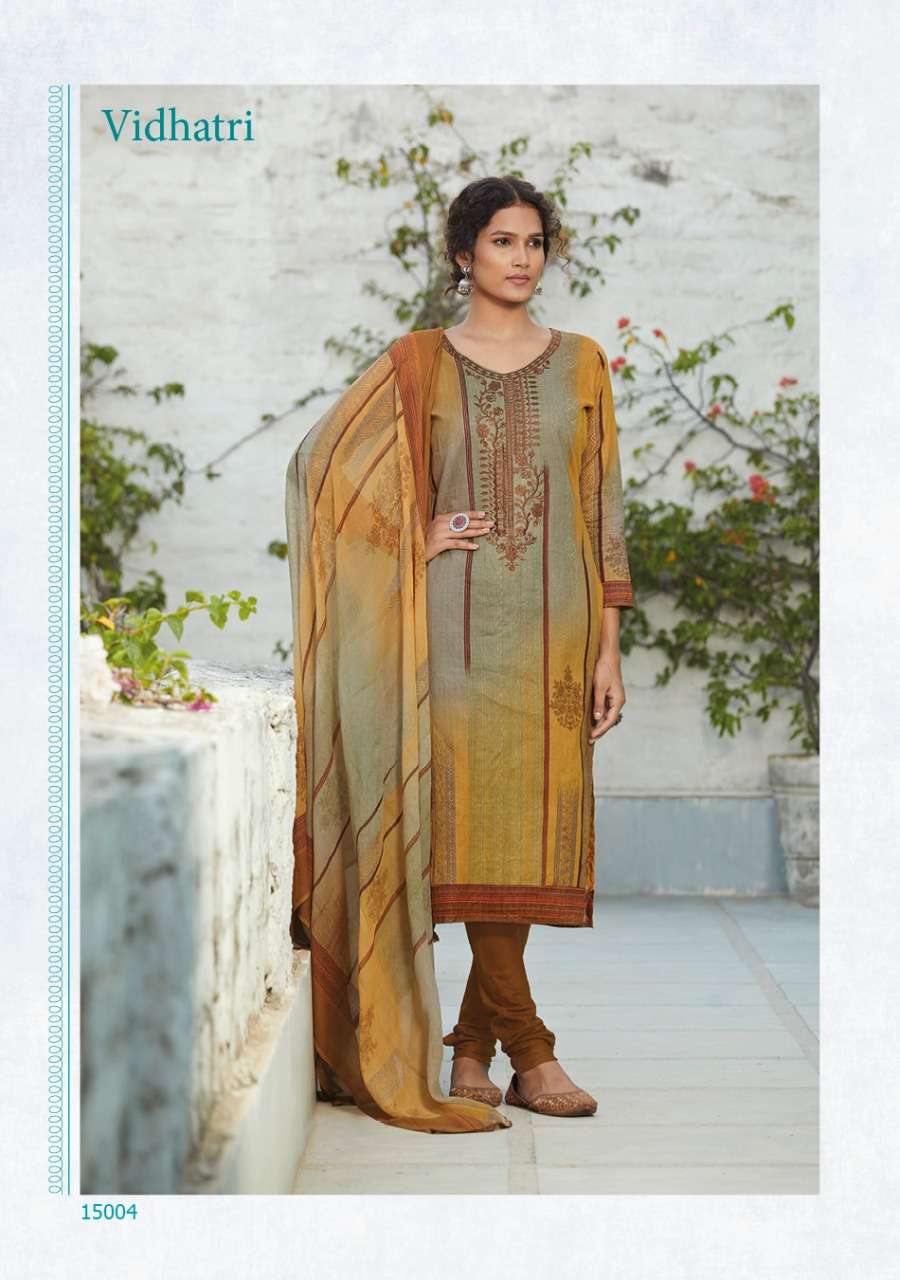 AMORA BY VIDHATRI 15001 TO 15008 SERIES BEAUTIFUL SUITS COLORFUL STYLISH FANCY CASUAL WEAR & ETHNIC WEAR PURE LAWN COTTON PRINT EMBROIDERED DRESSES AT WHOLESALE PRICE