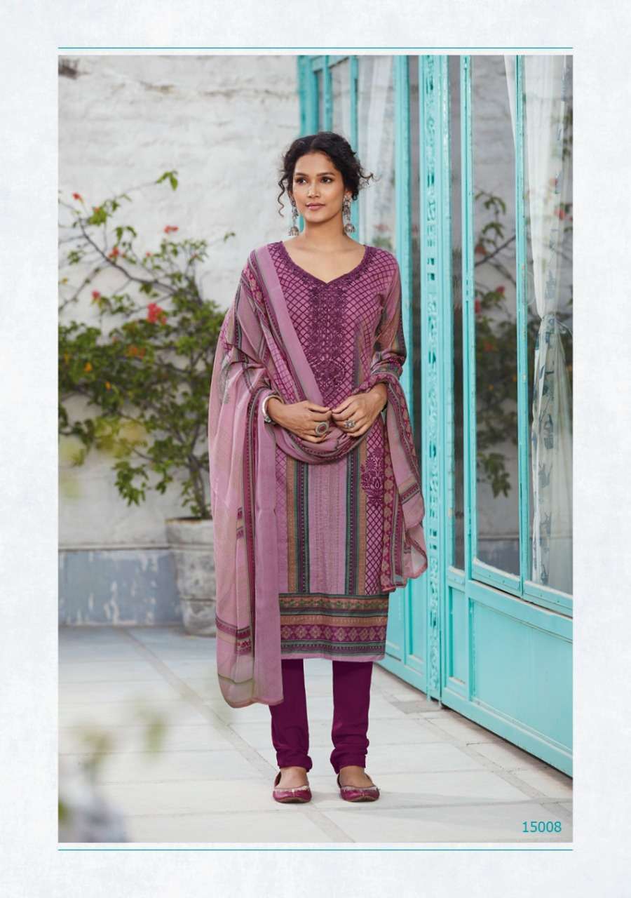 AMORA BY VIDHATRI 15001 TO 15008 SERIES BEAUTIFUL SUITS COLORFUL STYLISH FANCY CASUAL WEAR & ETHNIC WEAR PURE LAWN COTTON PRINT EMBROIDERED DRESSES AT WHOLESALE PRICE