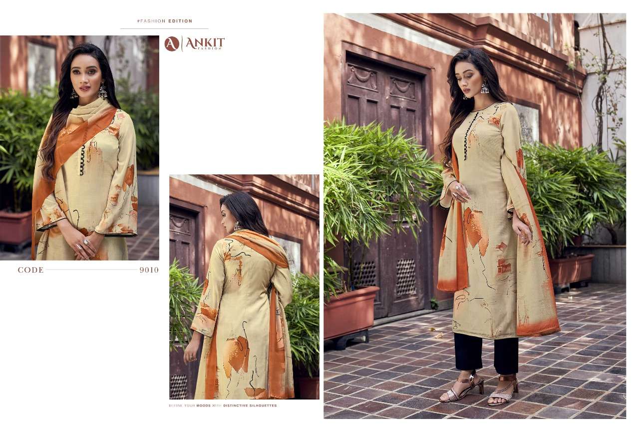 ABSTRACT FLOWS BY ANKIT FASHION 9007 TO 9012 SERIES BEAUTIFUL SUITS COLORFUL STYLISH FANCY CASUAL WEAR & ETHNIC WEAR COTTON SATIN DIGITAL PRINT DRESSES AT WHOLESALE PRICE