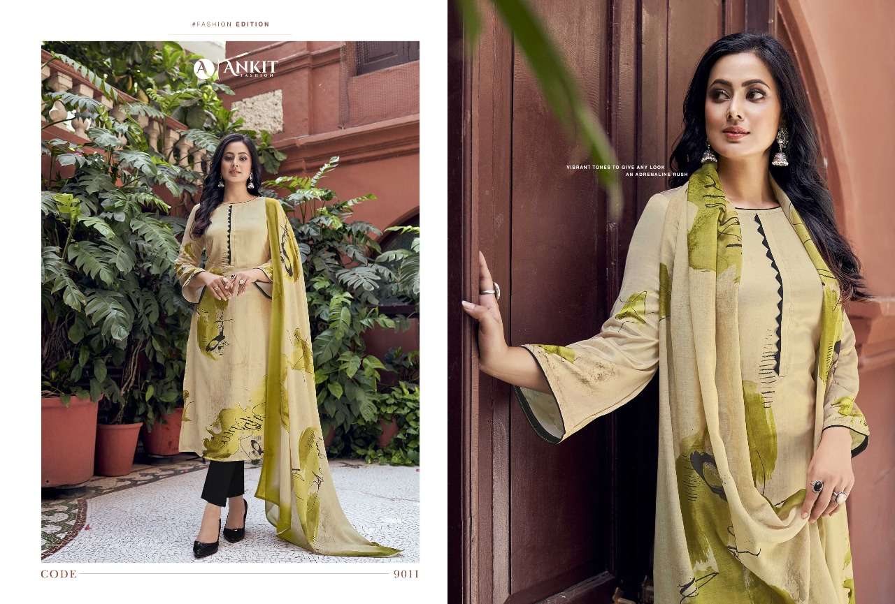 ABSTRACT FLOWS BY ANKIT FASHION 9007 TO 9012 SERIES BEAUTIFUL SUITS COLORFUL STYLISH FANCY CASUAL WEAR & ETHNIC WEAR COTTON SATIN DIGITAL PRINT DRESSES AT WHOLESALE PRICE