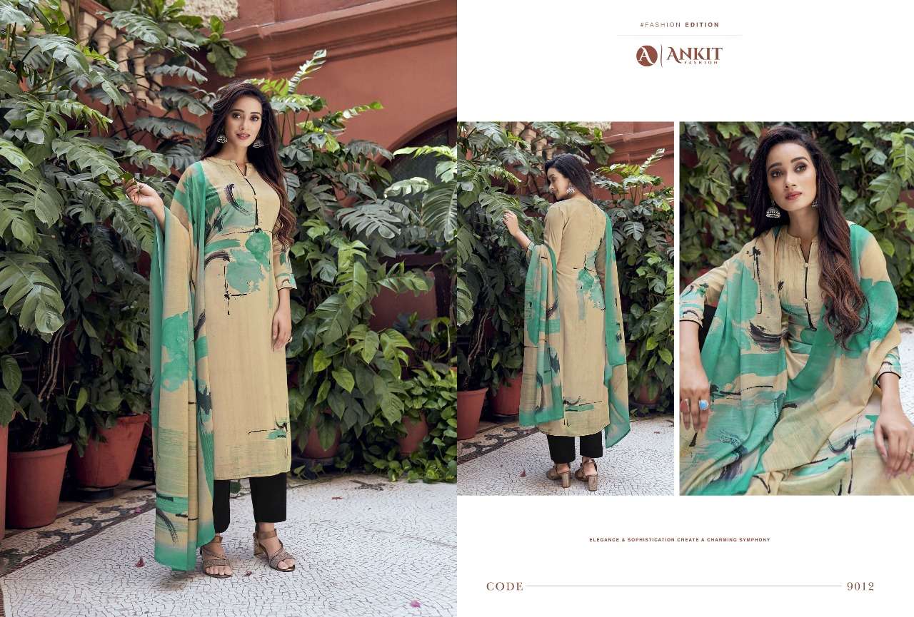 ABSTRACT FLOWS BY ANKIT FASHION 9007 TO 9012 SERIES BEAUTIFUL SUITS COLORFUL STYLISH FANCY CASUAL WEAR & ETHNIC WEAR COTTON SATIN DIGITAL PRINT DRESSES AT WHOLESALE PRICE