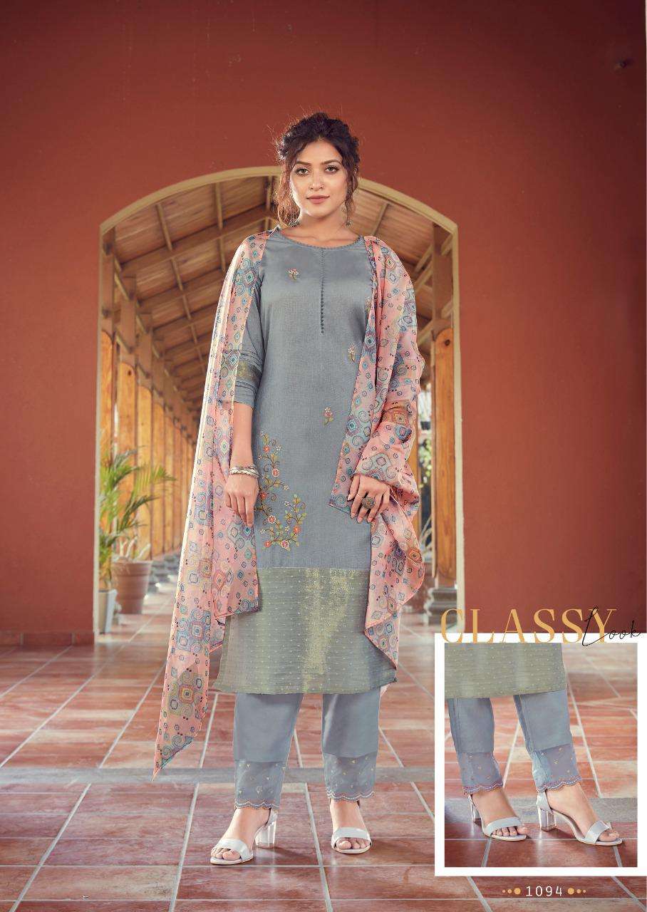 BLOOM VOL-2 BY VINK 1091 TO 1096 SERIES BEAUTIFUL SUITS COLORFUL STYLISH FANCY CASUAL WEAR & ETHNIC WEAR PURE VISCOSE WITH DAMAN WORK DRESSES AT WHOLESALE PRICE