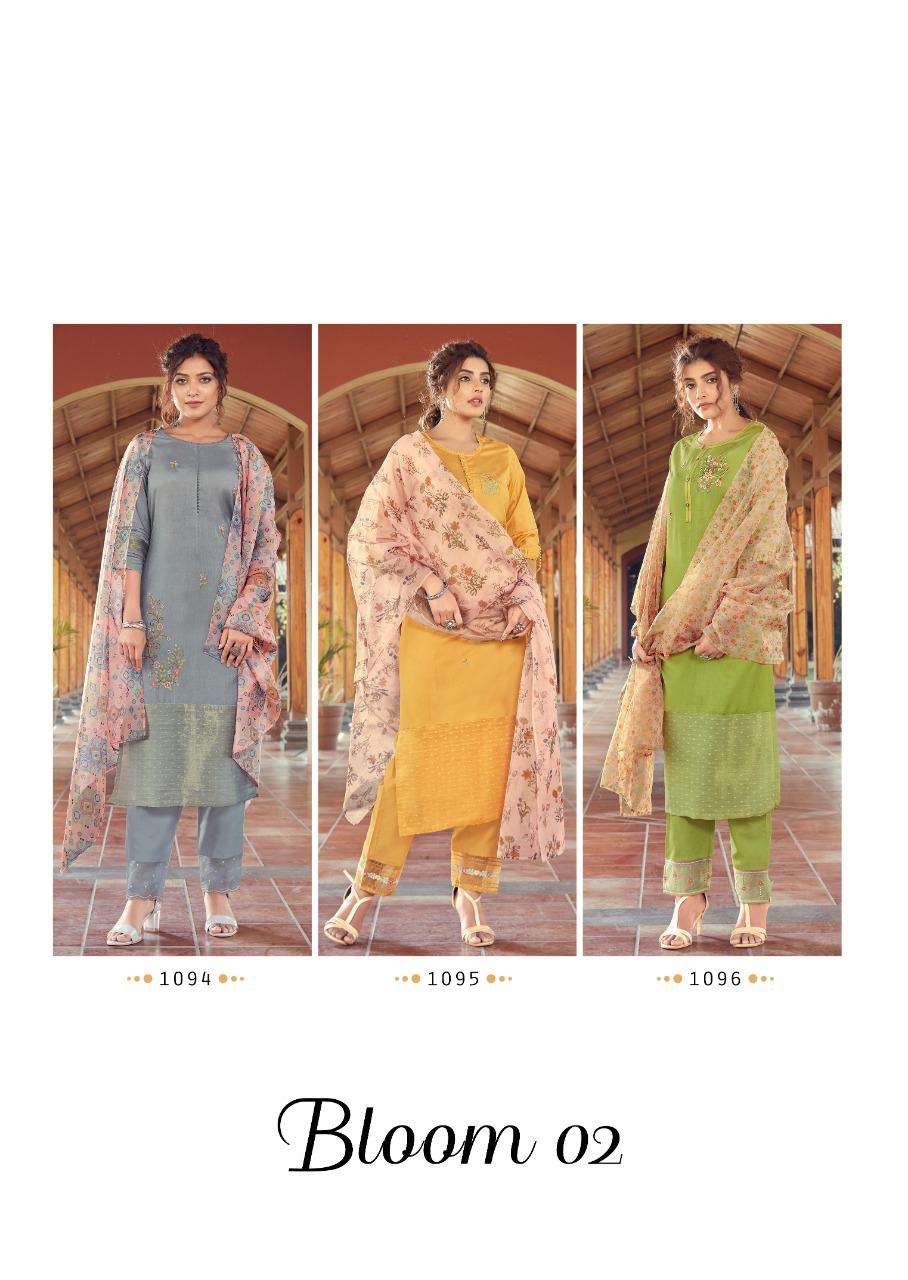 BLOOM VOL-2 BY VINK 1091 TO 1096 SERIES BEAUTIFUL SUITS COLORFUL STYLISH FANCY CASUAL WEAR & ETHNIC WEAR PURE VISCOSE WITH DAMAN WORK DRESSES AT WHOLESALE PRICE