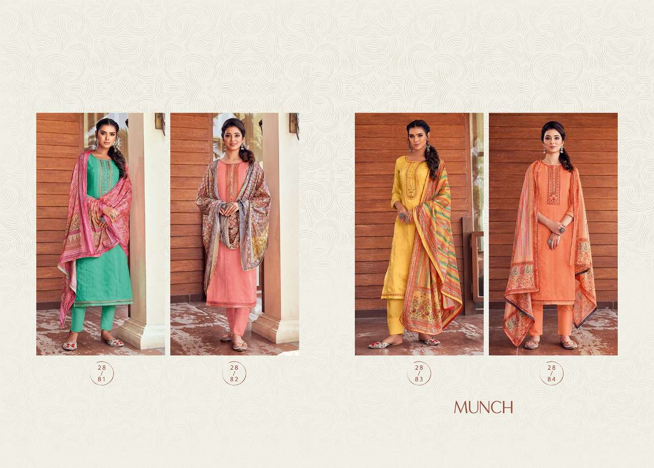 MUNCH BY RANGOON 2881 TO 2884 SERIES BEAUTIFUL SUITS COLORFUL STYLISH FANCY CASUAL WEAR & ETHNIC WEAR PURE MUSLIN EMBROIDERED DRESSES AT WHOLESALE PRICE