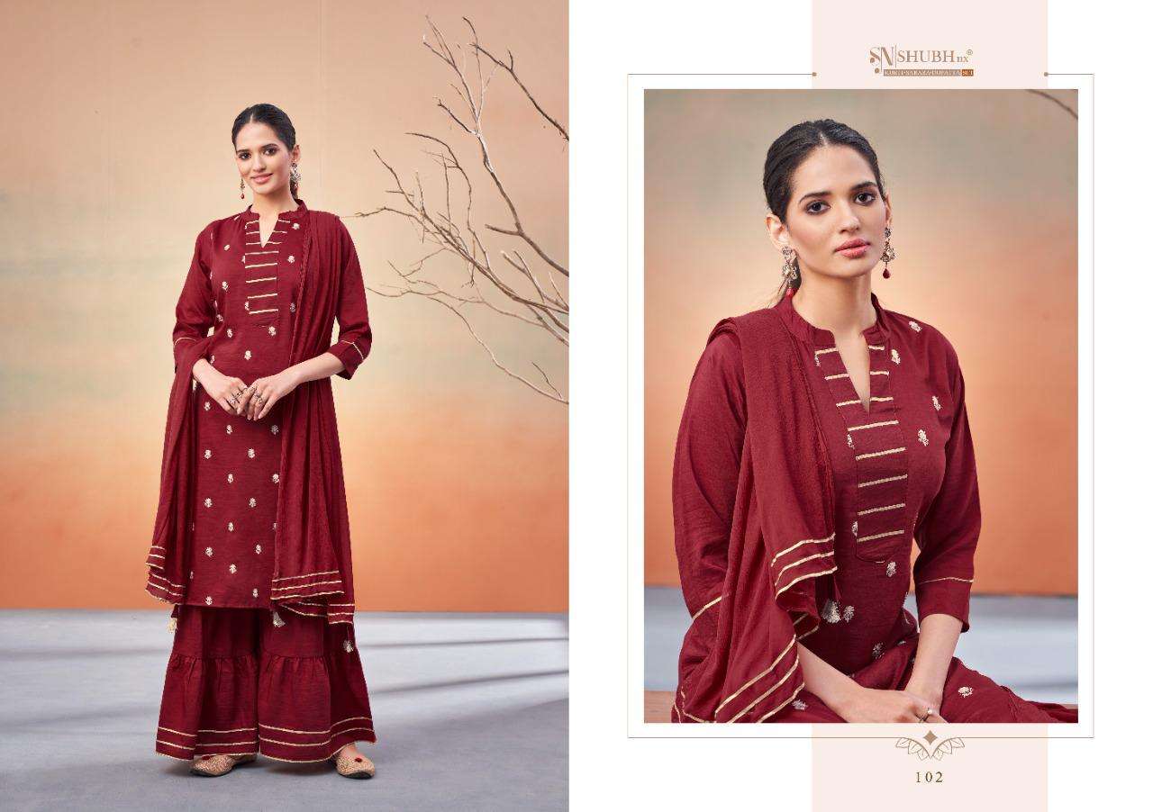 PUNJABI KUDI VOL-1 BY SHUBH NX 101 TO 106 SERIES BEAUTIFUL SHARARA SUITS COLORFUL STYLISH FANCY CASUAL WEAR & ETHNIC WEAR CHINNON SILK WORK DRESSES AT WHOLESALE PRICE