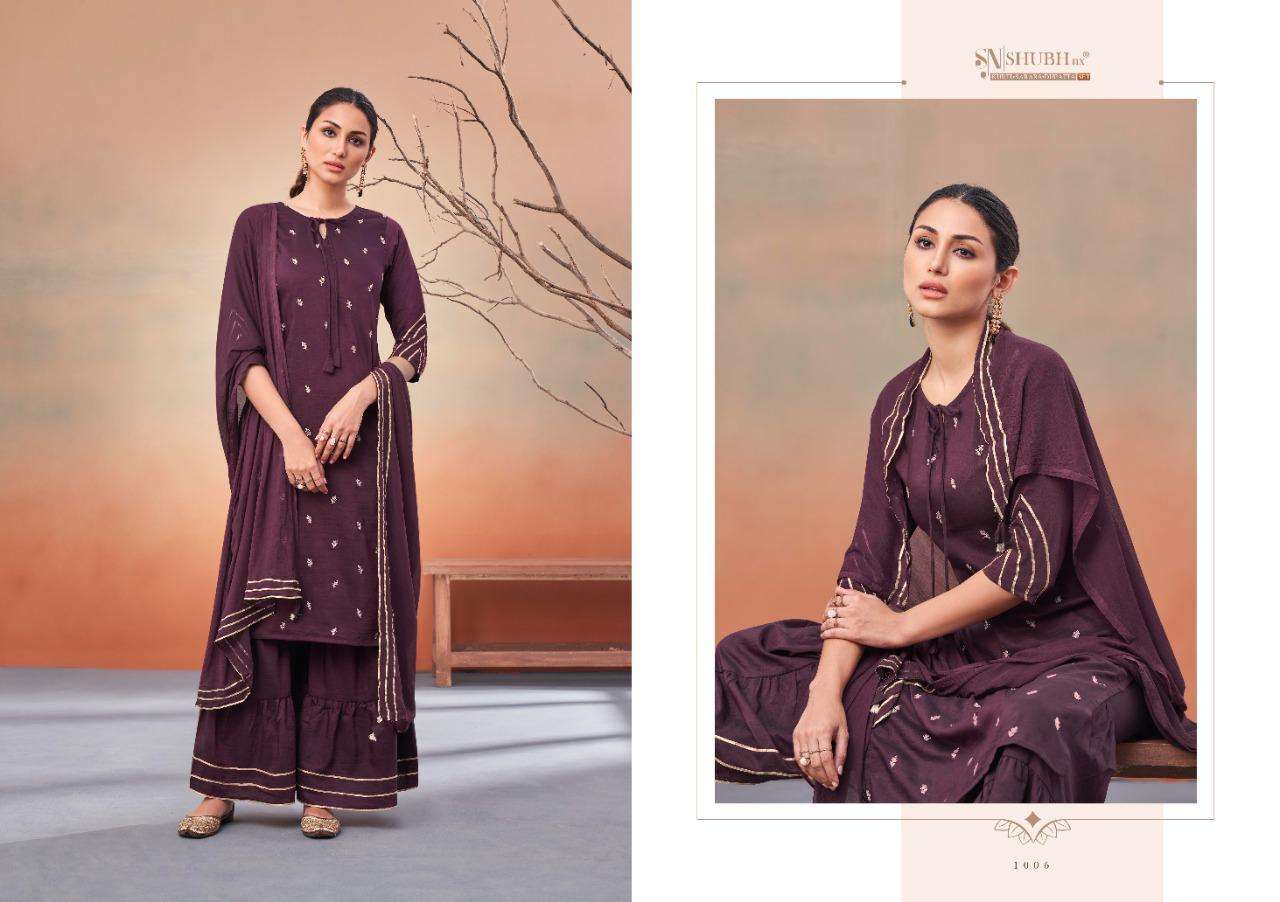 PUNJABI KUDI VOL-1 BY SHUBH NX 101 TO 106 SERIES BEAUTIFUL SHARARA SUITS COLORFUL STYLISH FANCY CASUAL WEAR & ETHNIC WEAR CHINNON SILK WORK DRESSES AT WHOLESALE PRICE