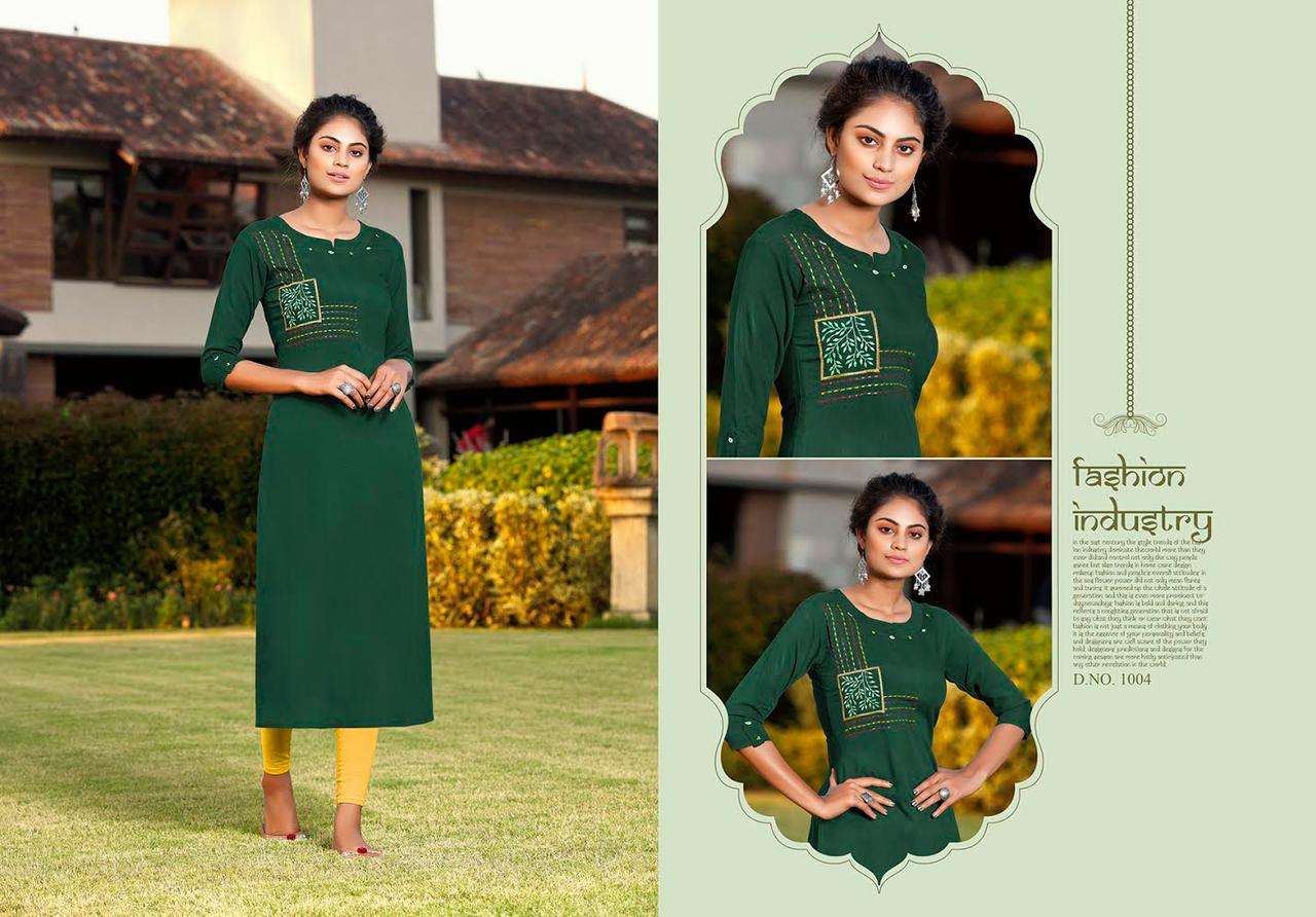 LIFE STYLE BY SHUBH NX 1001 TO 1007 SERIES DESIGNER STYLISH FANCY COLORFUL BEAUTIFUL PARTY WEAR & ETHNIC WEAR COLLECTION RAYON EMBROIDERY KURTIS AT WHOLESALE PRICE