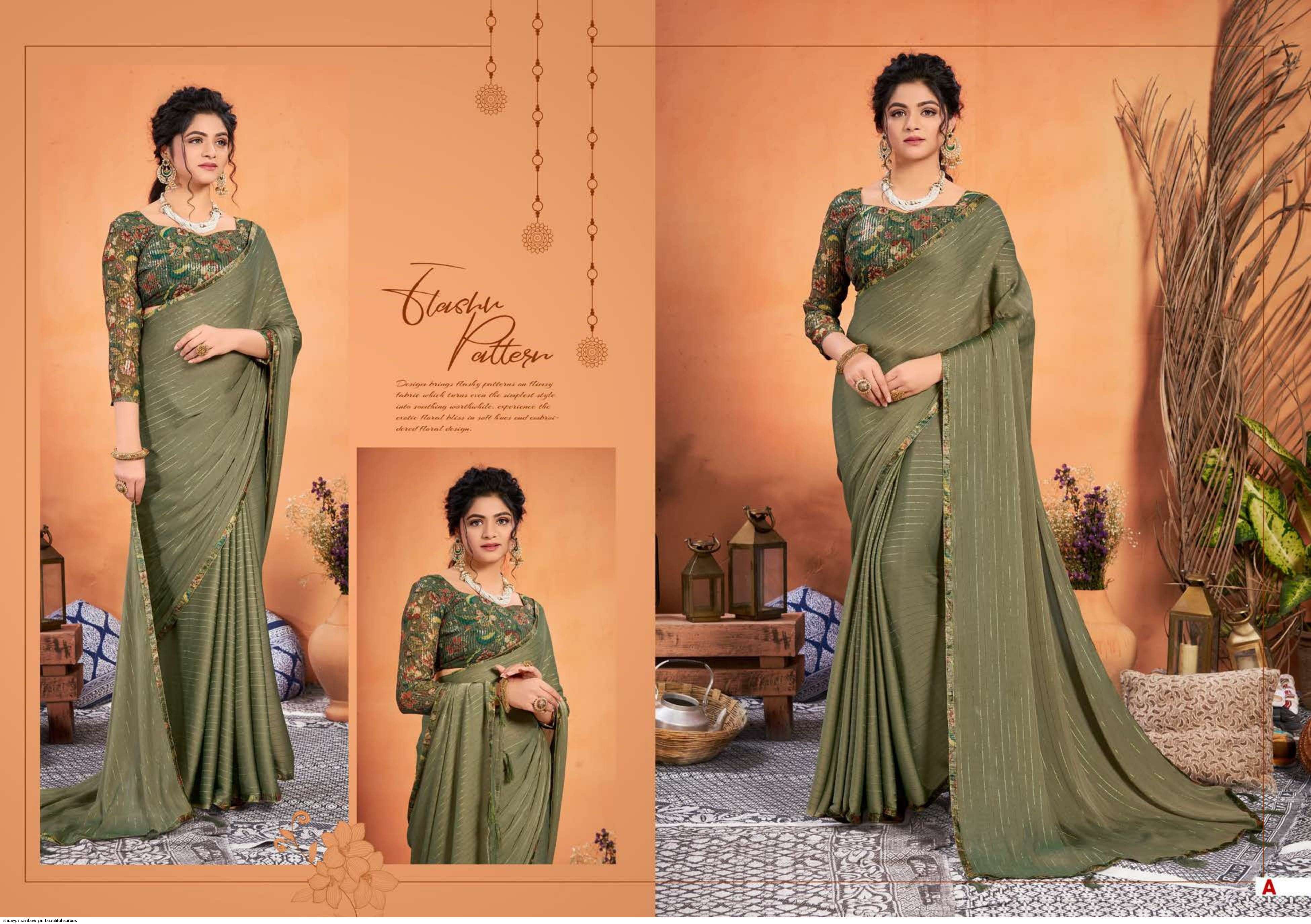 RAINBOW BY SHRAVYA A TO H SERIES INDIAN TRADITIONAL WEAR COLLECTION BEAUTIFUL STYLISH FANCY COLORFUL PARTY WEAR & OCCASIONAL WEAR RAINBOW ZARI SAREES AT WHOLESALE PRICE