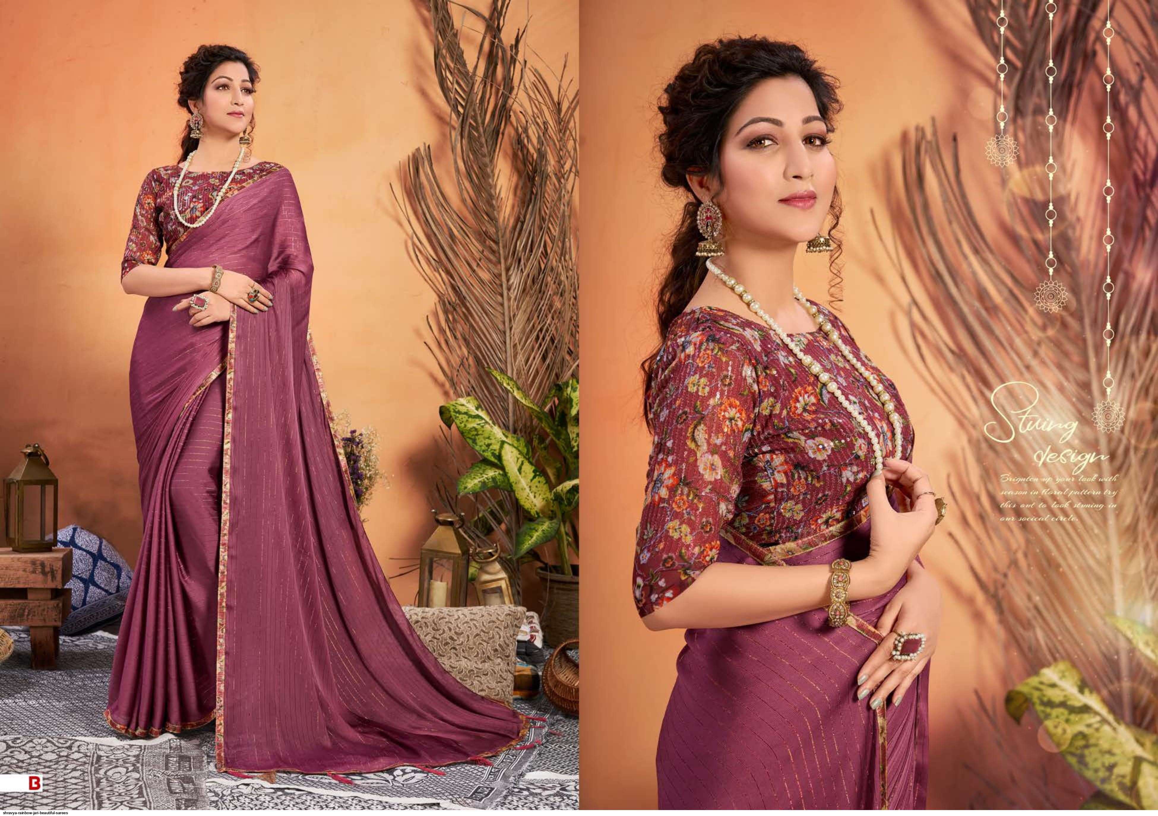 RAINBOW BY SHRAVYA A TO H SERIES INDIAN TRADITIONAL WEAR COLLECTION BEAUTIFUL STYLISH FANCY COLORFUL PARTY WEAR & OCCASIONAL WEAR RAINBOW ZARI SAREES AT WHOLESALE PRICE