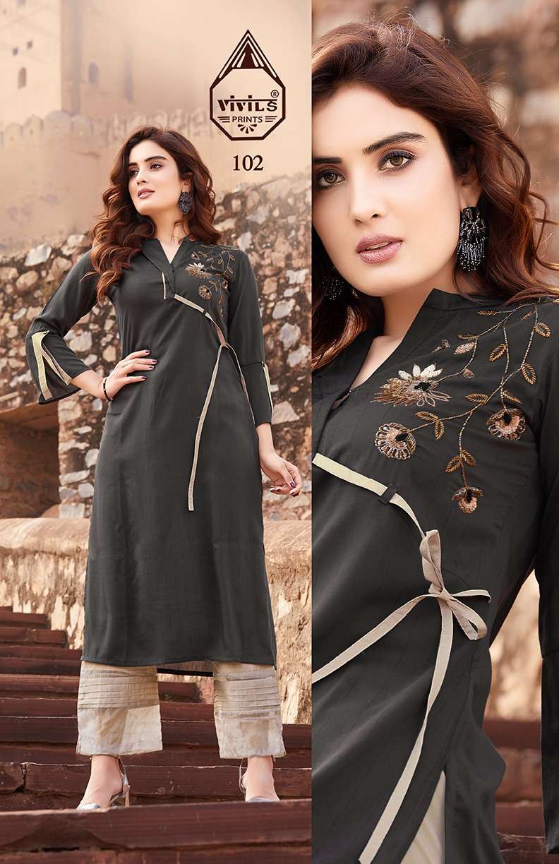 ELENA VOL-2 BY VIVILS PRINT 101 TO 106 SERIES DESIGNER STYLISH FANCY COLORFUL BEAUTIFUL PARTY WEAR & ETHNIC WEAR COLLECTION MATKA SILK KURTIS WITH BOTTOM AT WHOLESALE PRICE