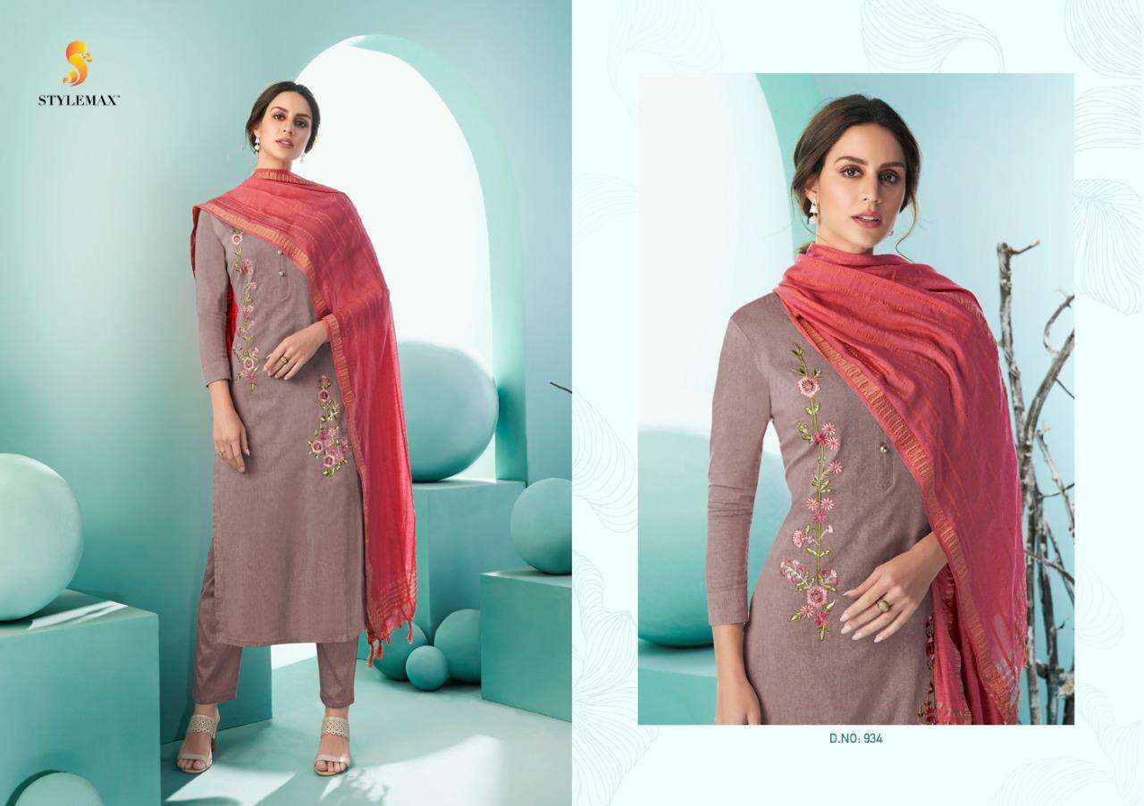 ANUPAMA VOL-1 BY STYLEMAX 931 TO 935 SERIES BEAUTIFUL SUITS COLORFUL STYLISH FANCY CASUAL WEAR & ETHNIC WEAR COTTON EMBROIDERED DRESSES AT WHOLESALE PRICE