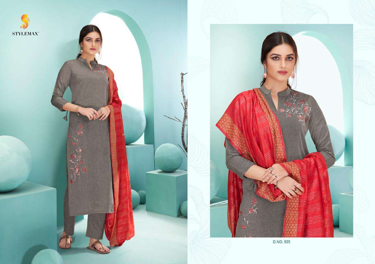 ANUPAMA VOL-1 BY STYLEMAX 931 TO 935 SERIES BEAUTIFUL SUITS COLORFUL STYLISH FANCY CASUAL WEAR & ETHNIC WEAR COTTON EMBROIDERED DRESSES AT WHOLESALE PRICE