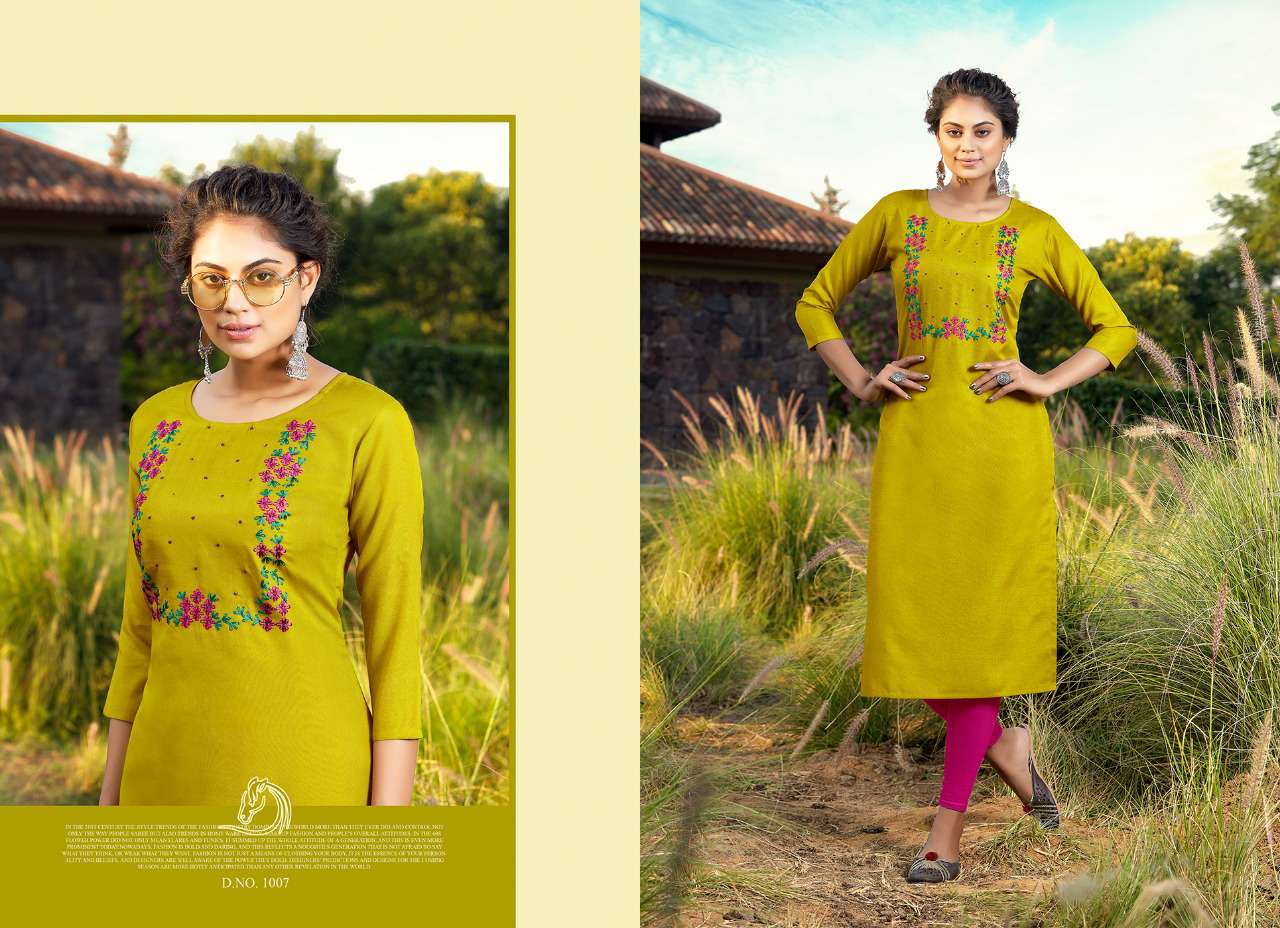 AMYRA VOL-3 BY SHUBH NX 1001 TO 1010 SERIES DESIGNER STYLISH FANCY COLORFUL BEAUTIFUL PARTY WEAR & ETHNIC WEAR COLLECTION RUBY SLUB EMBROIDERY KURTIS AT WHOLESALE PRICE