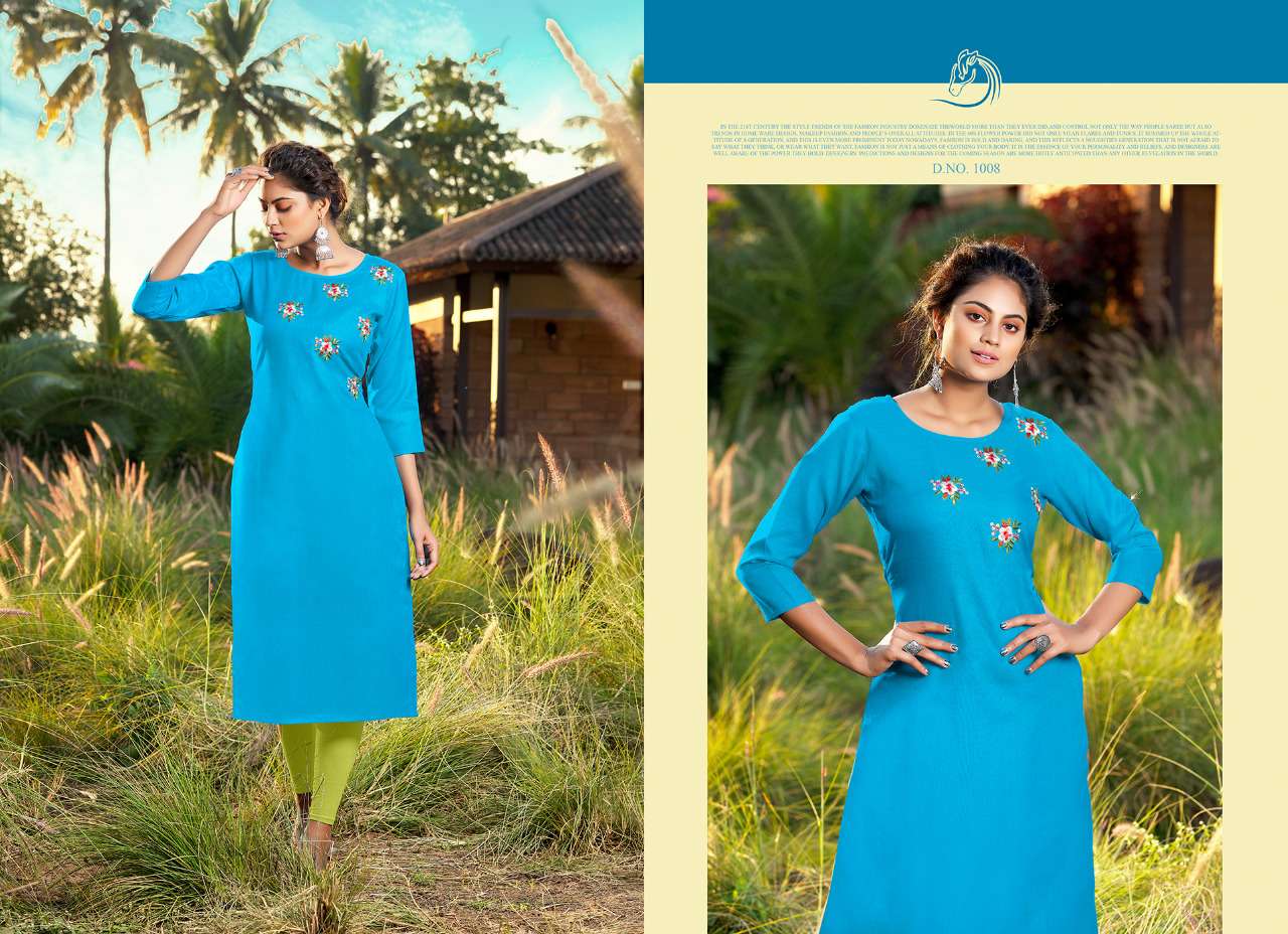 AMYRA VOL-3 BY SHUBH NX 1001 TO 1010 SERIES DESIGNER STYLISH FANCY COLORFUL BEAUTIFUL PARTY WEAR & ETHNIC WEAR COLLECTION RUBY SLUB EMBROIDERY KURTIS AT WHOLESALE PRICE