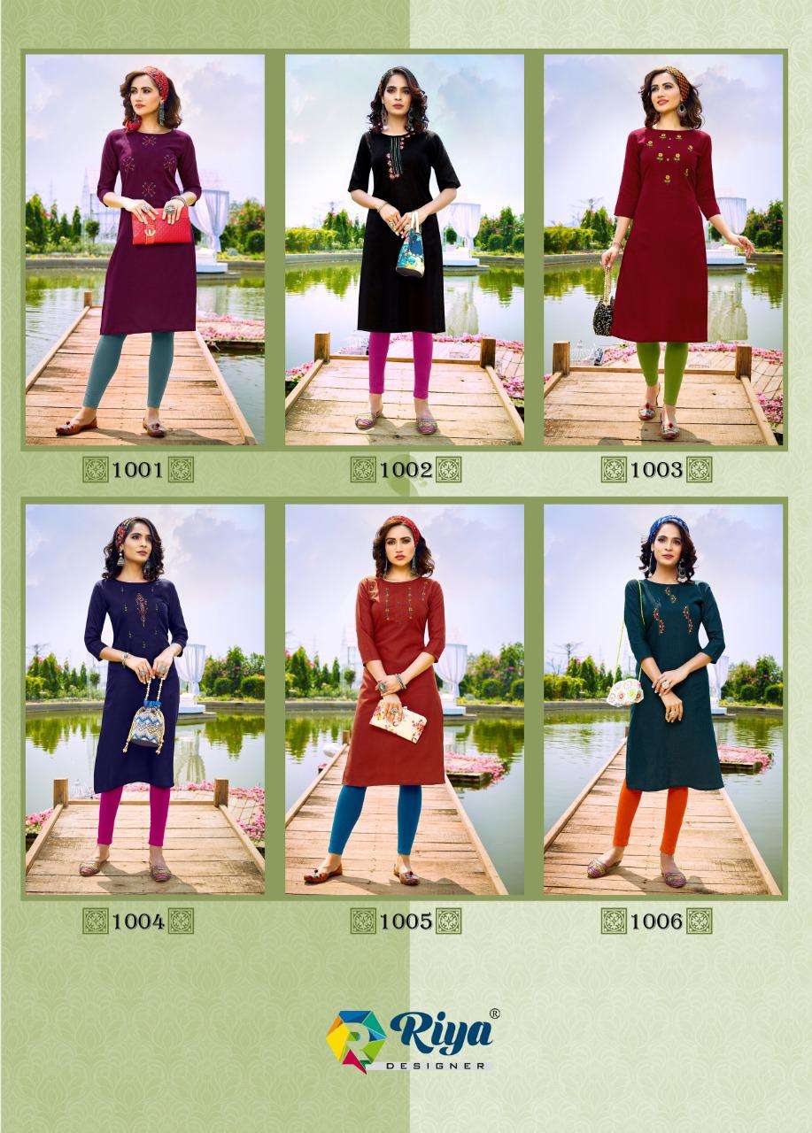 ANGEL BY RIYA DESIGNER 1001 TO 1006 SERIES DESIGNER STYLISH FANCY COLORFUL BEAUTIFUL PARTY WEAR & ETHNIC WEAR COLLECTION PURE COTTON SLUB EMBROIDERY KURTIS AT WHOLESALE PRICE