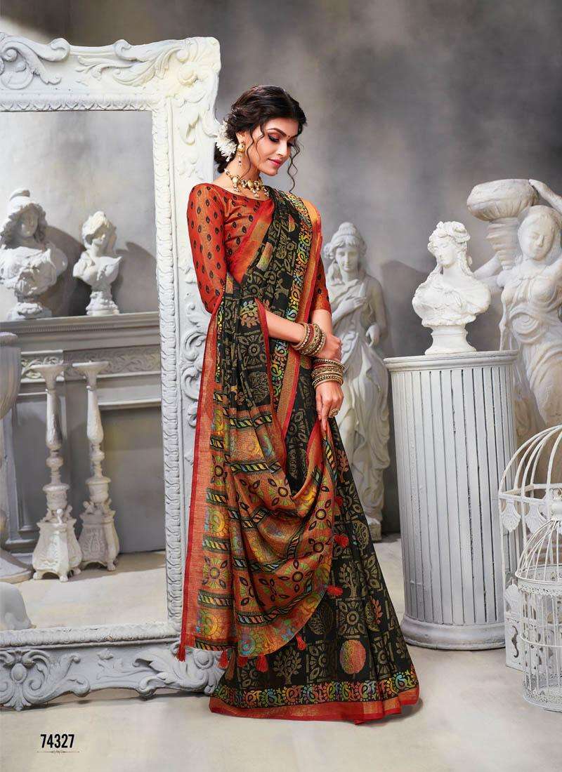 COTTON CLUB VOL-1 BY LIFESTYLE SAREES 74321 TO 74330 SERIES INDIAN TRADITIONAL WEAR COLLECTION BEAUTIFUL STYLISH FANCY COLORFUL PARTY WEAR & OCCASIONAL WEAR COTTON BRASSO SAREES AT WHOLESALE PRICE