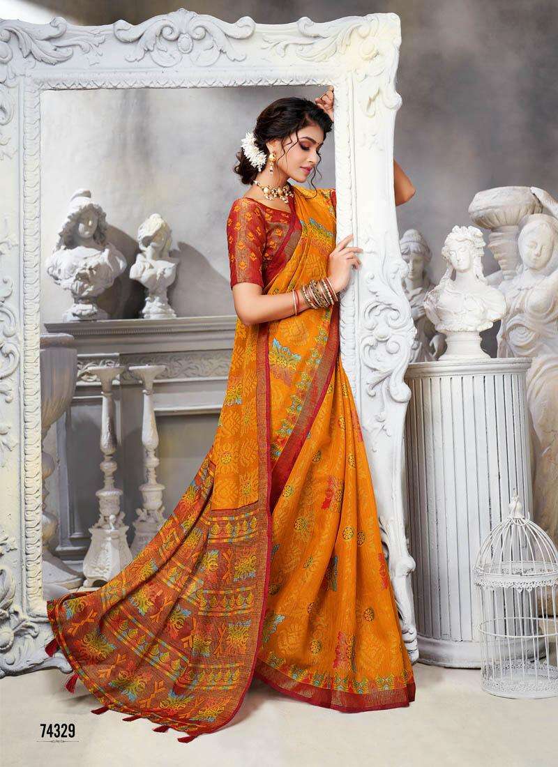 COTTON CLUB VOL-1 BY LIFESTYLE SAREES 74321 TO 74330 SERIES INDIAN TRADITIONAL WEAR COLLECTION BEAUTIFUL STYLISH FANCY COLORFUL PARTY WEAR & OCCASIONAL WEAR COTTON BRASSO SAREES AT WHOLESALE PRICE