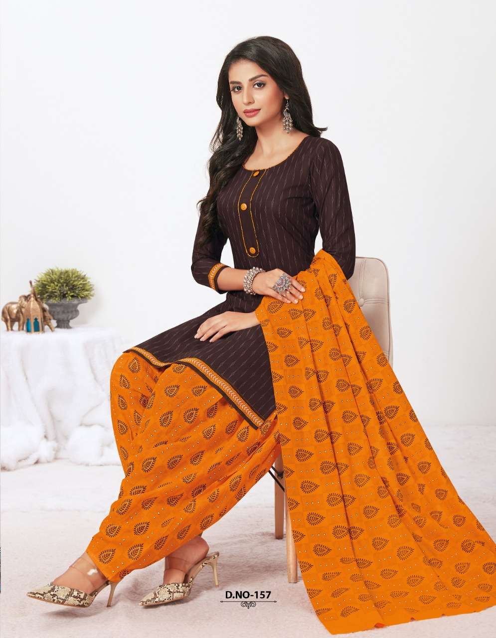 CLASSIC PATIYALA VOL-1 BY KUBER 153 TO 162 SERIES BEAUTIFUL SUITS COLORFUL STYLISH FANCY CASUAL WEAR & ETHNIC WEAR PURE COTTON PRINT DRESSES AT WHOLESALE PRICE