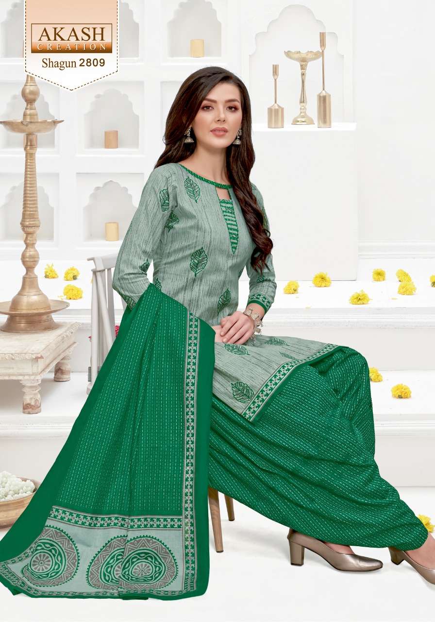 SHAGUN VOL-28 BY AKASH CREATION 2801 TO 2825 SERIES BEAUTIFUL SUITS COLORFUL STYLISH FANCY CASUAL WEAR & ETHNIC WEAR PURE COTTON DRESSES AT WHOLESALE PRICE