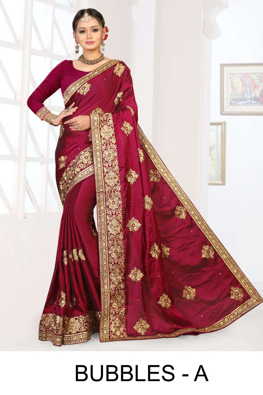 BUBBLES BY RANJNA A TO D SERIES INDIAN TRADITIONAL WEAR COLLECTION BEAUTIFUL STYLISH FANCY COLORFUL PARTY WEAR & OCCASIONAL WEAR RANGOLI SILK SAREES AT WHOLESALE PRICE