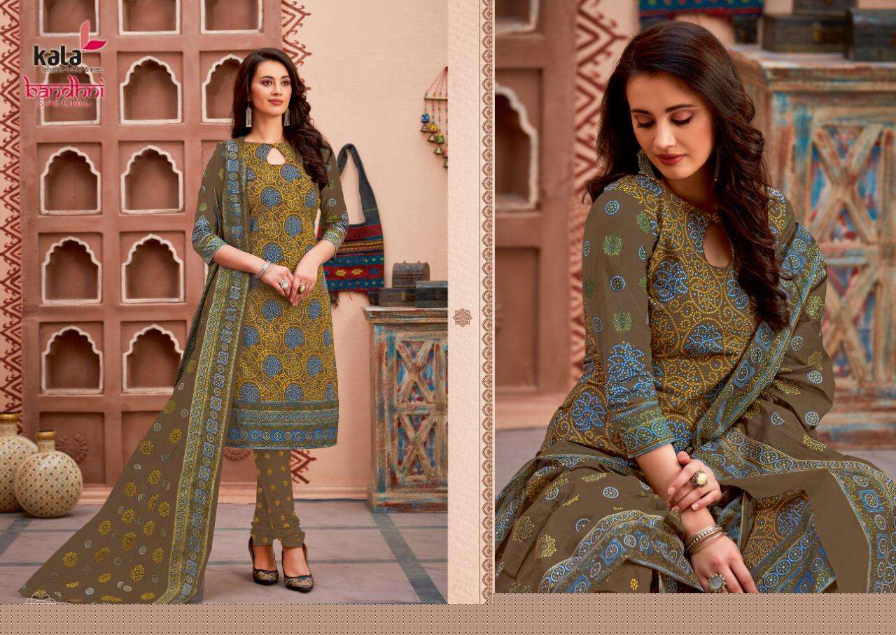 BANDHANI SPECIAL VOL-2 BY KALA 2801 TO 2812 SERIES BEAUTIFUL STYLISH SUITS FANCY COLORFUL CASUAL WEAR & ETHNIC WEAR & READY TO WEAR PURE COTTON DRESSES AT WHOLESALE PRICE