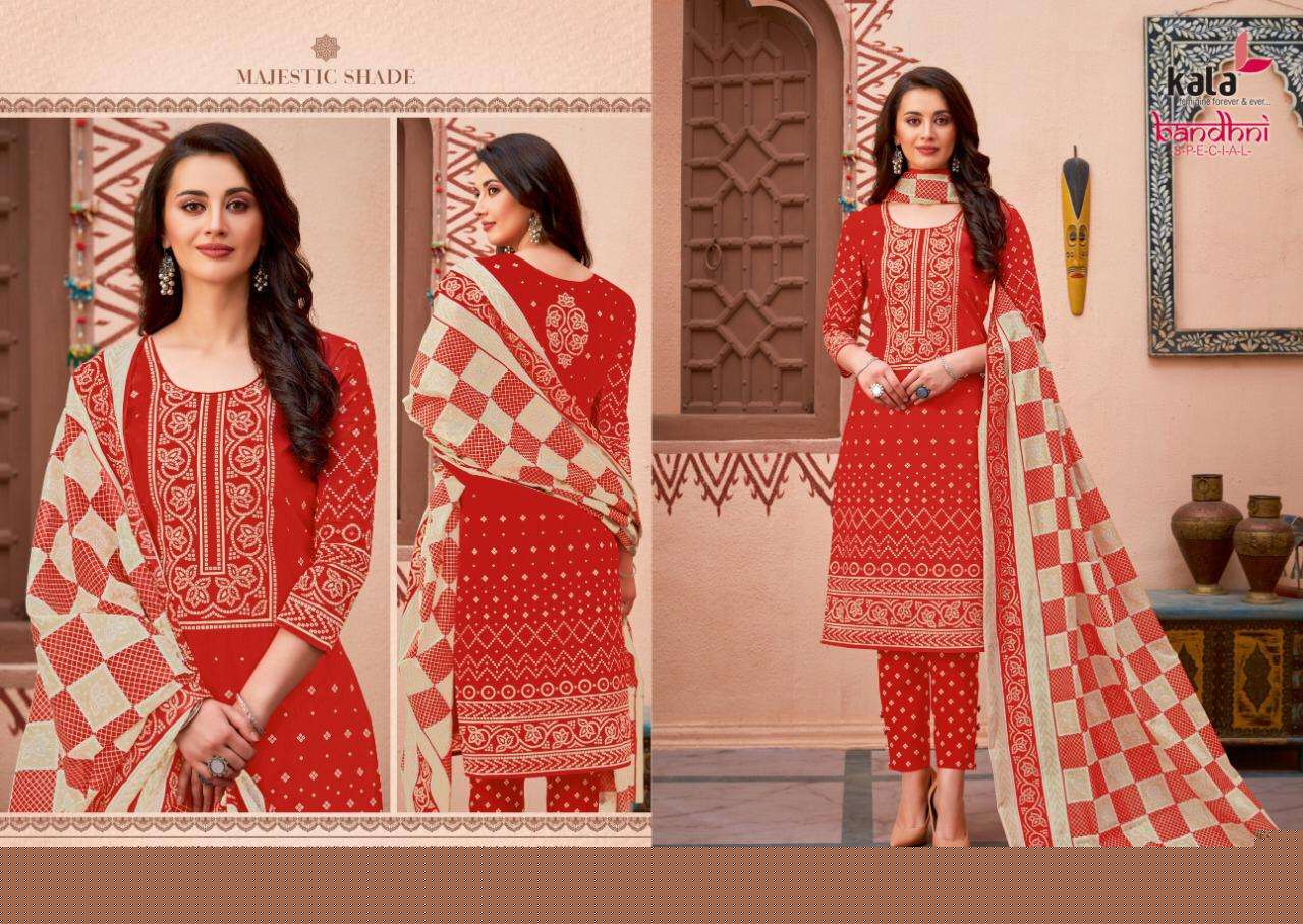 BANDHANI SPECIAL VOL-2 BY KALA 2801 TO 2812 SERIES BEAUTIFUL STYLISH SUITS FANCY COLORFUL CASUAL WEAR & ETHNIC WEAR & READY TO WEAR PURE COTTON DRESSES AT WHOLESALE PRICE