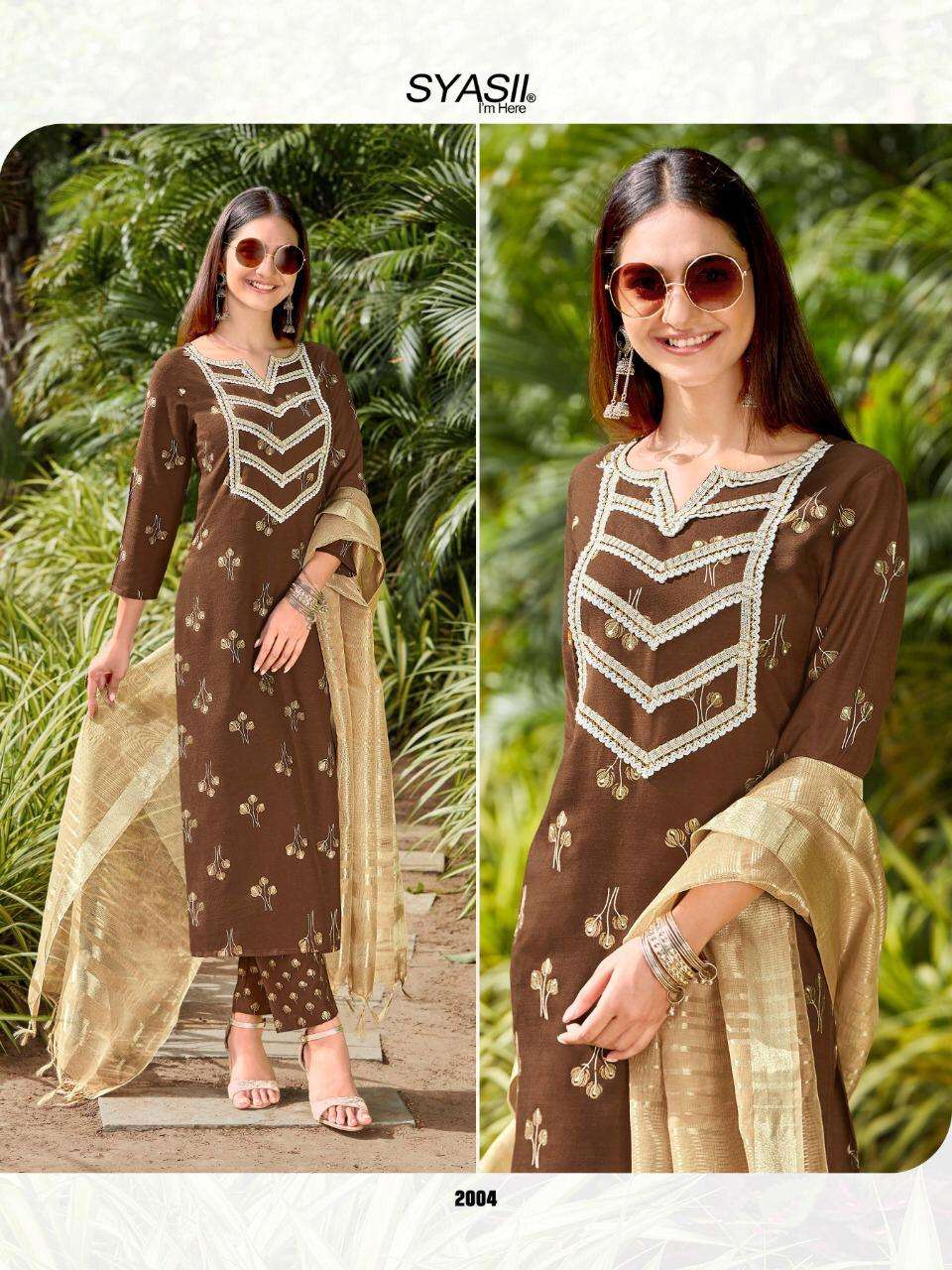 FLORENCE BY SYASII 2001 TO 2006 SERIES BEAUTIFUL SUITS COLORFUL STYLISH FANCY CASUAL WEAR & ETHNIC WEAR SILK SLUB DRESSES AT WHOLESALE PRICE