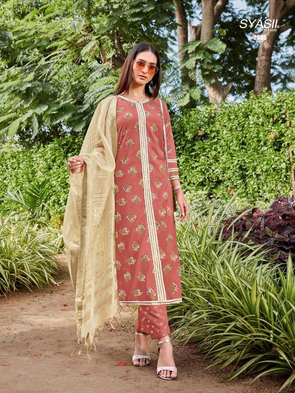 FLORENCE BY SYASII 2001 TO 2006 SERIES BEAUTIFUL SUITS COLORFUL STYLISH FANCY CASUAL WEAR & ETHNIC WEAR SILK SLUB DRESSES AT WHOLESALE PRICE
