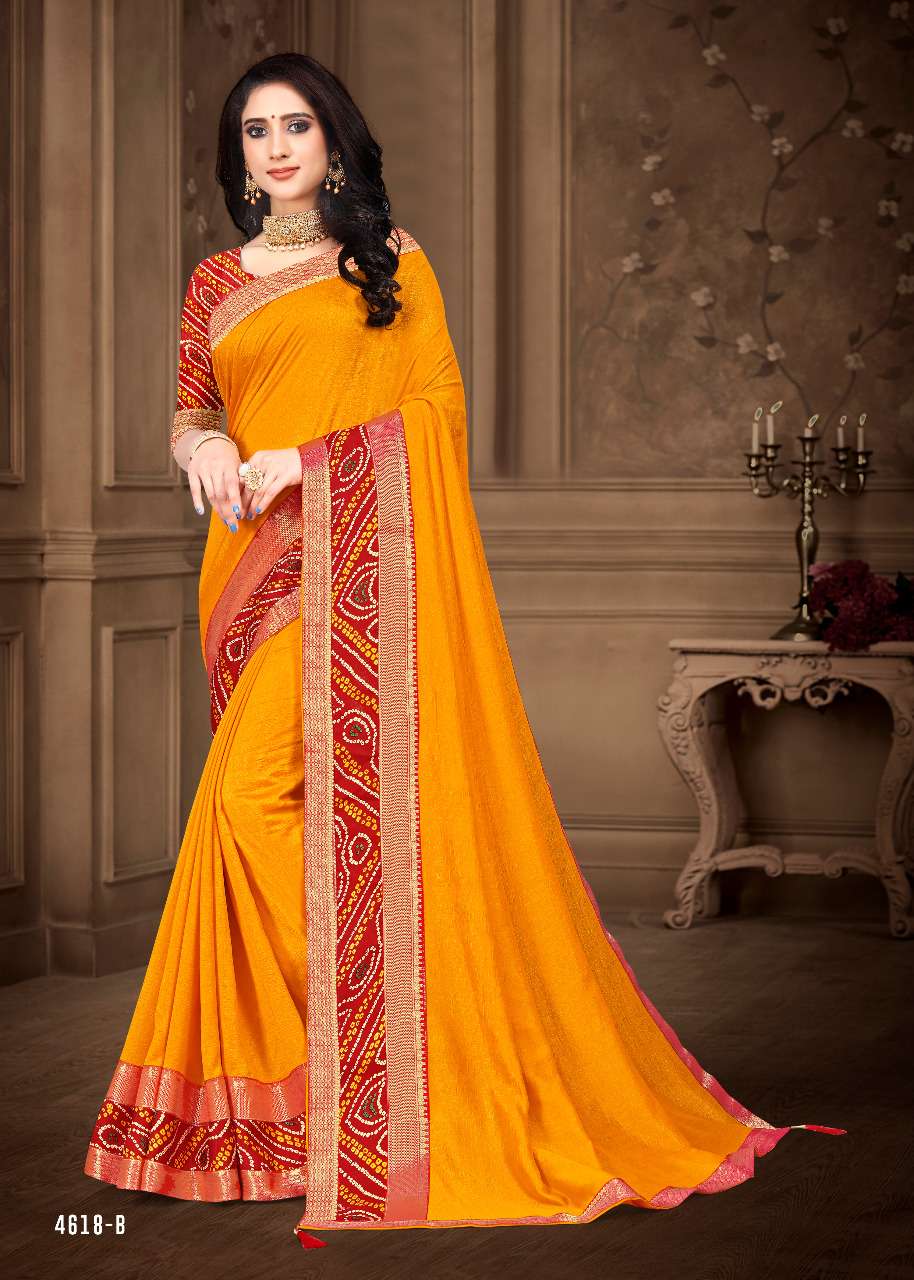 PEELA LADDU BY INDIAN WOMEN INDIAN TRADITIONAL WEAR COLLECTION BEAUTIFUL STYLISH FANCY COLORFUL PARTY WEAR & OCCASIONAL WEAR VICHITRA SILK SAREES AT WHOLESALE PRICE