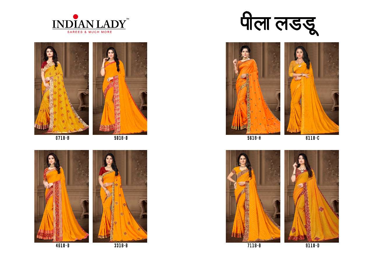 PEELA LADDU BY INDIAN WOMEN INDIAN TRADITIONAL WEAR COLLECTION BEAUTIFUL STYLISH FANCY COLORFUL PARTY WEAR & OCCASIONAL WEAR VICHITRA SILK SAREES AT WHOLESALE PRICE