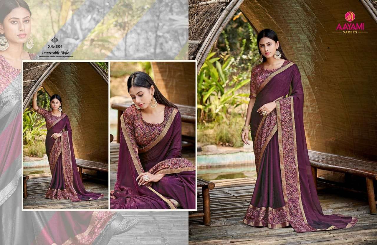 SAKSHI BY AAYAMI 3501 TO 3516 SERIES INDIAN TRADITIONAL WEAR COLLECTION BEAUTIFUL STYLISH FANCY COLORFUL PARTY WEAR & OCCASIONAL WEAR GEORGETTE SAREES AT WHOLESALE PRICE