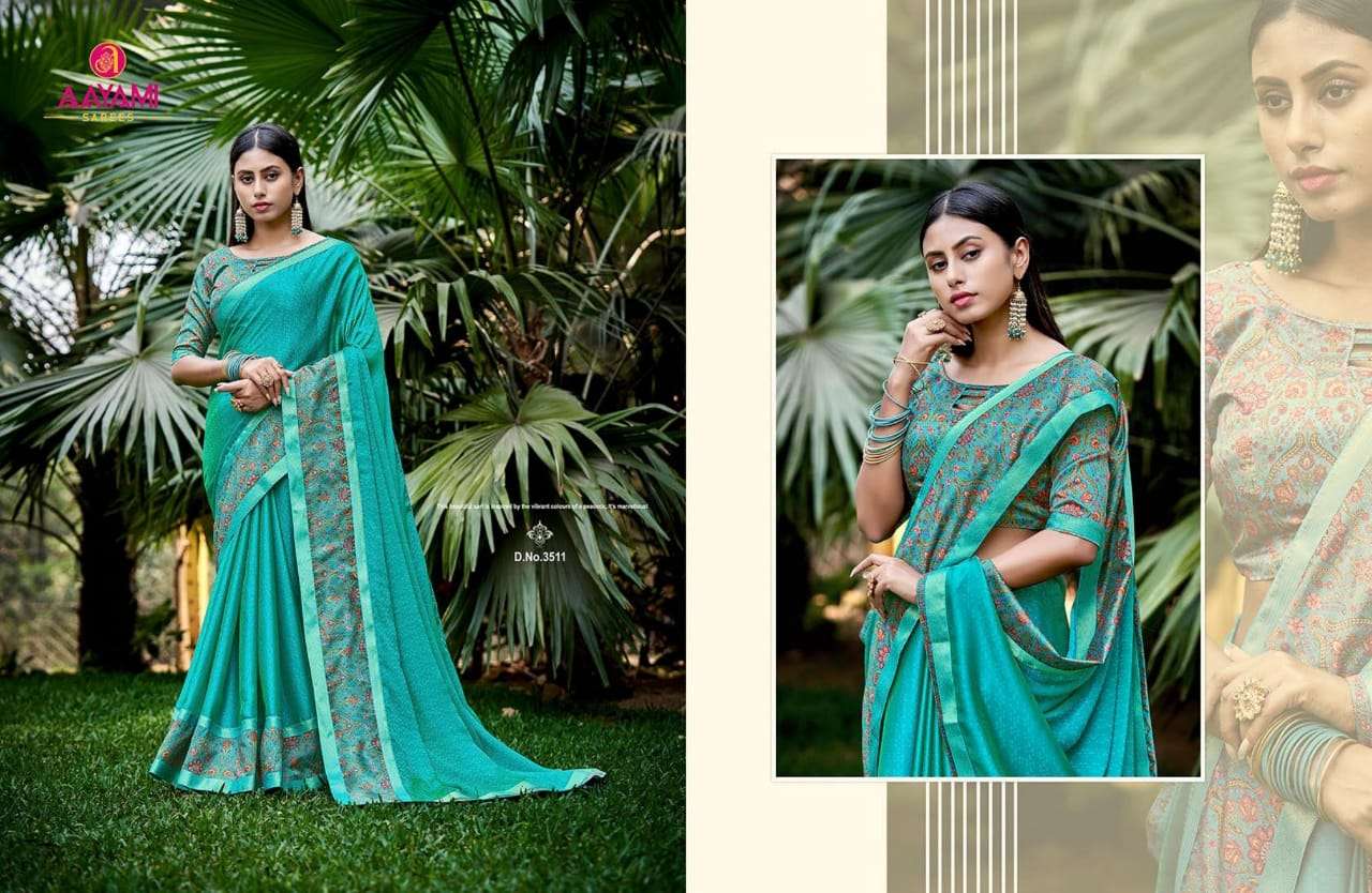 SAKSHI BY AAYAMI 3501 TO 3516 SERIES INDIAN TRADITIONAL WEAR COLLECTION BEAUTIFUL STYLISH FANCY COLORFUL PARTY WEAR & OCCASIONAL WEAR GEORGETTE SAREES AT WHOLESALE PRICE