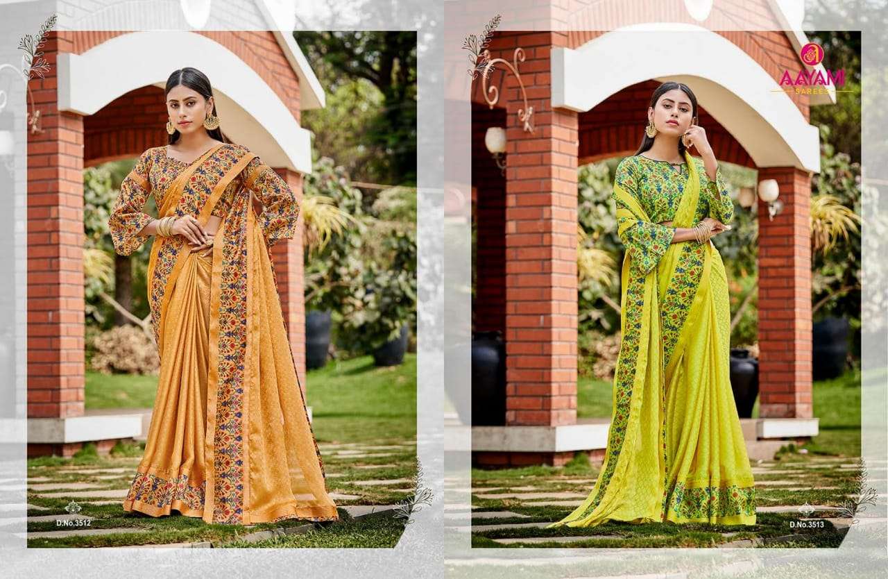 SAKSHI BY AAYAMI 3501 TO 3516 SERIES INDIAN TRADITIONAL WEAR COLLECTION BEAUTIFUL STYLISH FANCY COLORFUL PARTY WEAR & OCCASIONAL WEAR GEORGETTE SAREES AT WHOLESALE PRICE