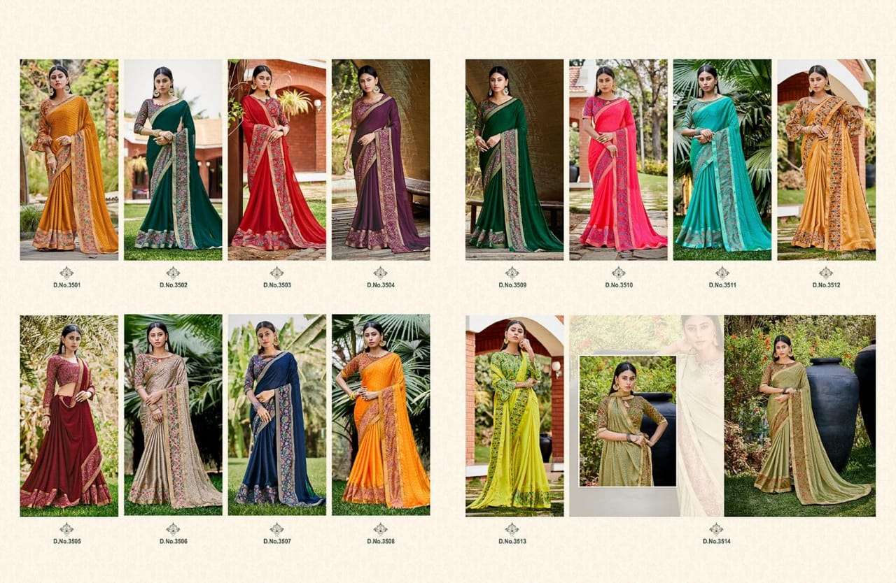 SAKSHI BY AAYAMI 3501 TO 3516 SERIES INDIAN TRADITIONAL WEAR COLLECTION BEAUTIFUL STYLISH FANCY COLORFUL PARTY WEAR & OCCASIONAL WEAR GEORGETTE SAREES AT WHOLESALE PRICE