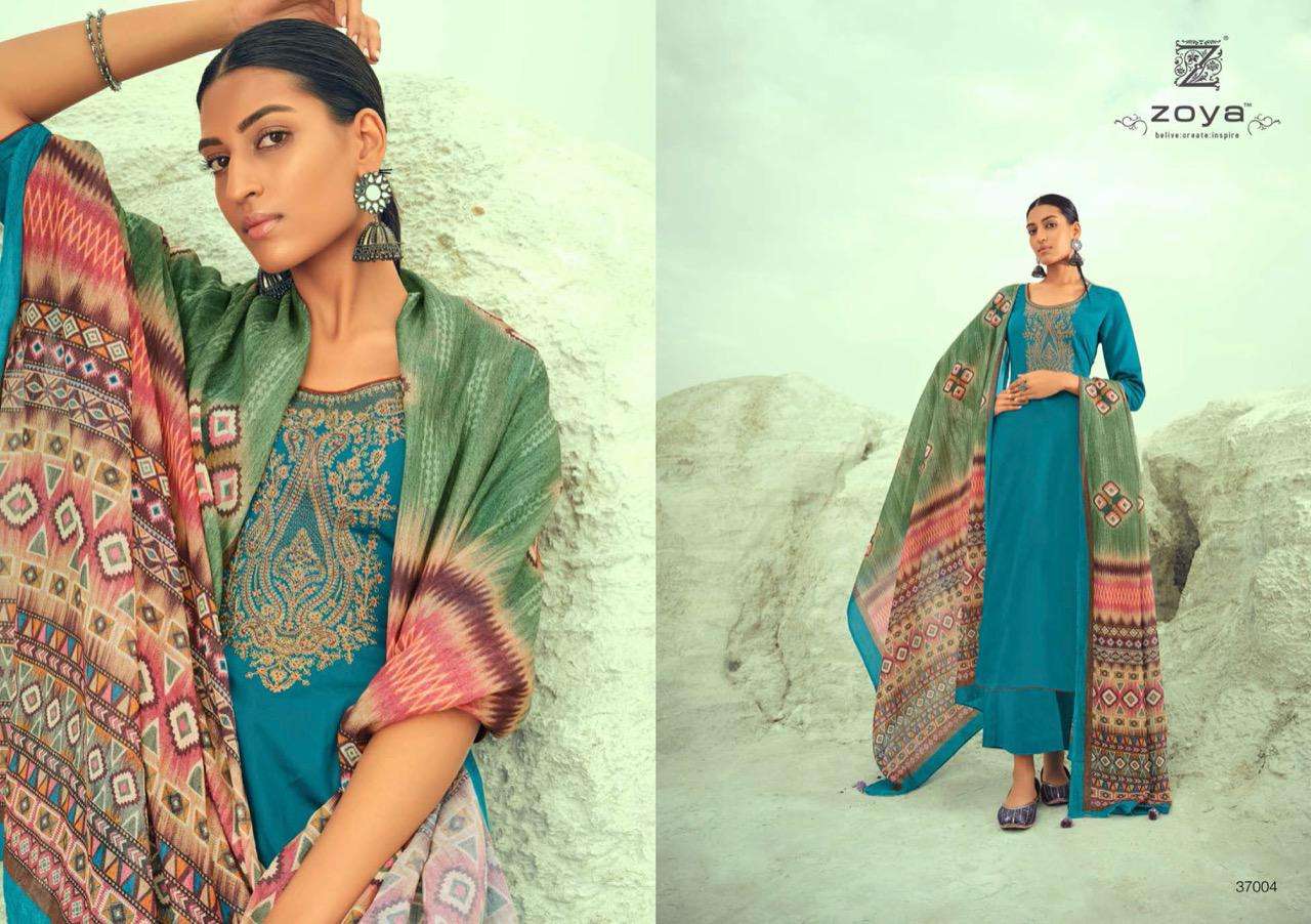 AMIRA BY ZOYA 37001 TO 37009 SERIES BEAUTIFUL SUITS COLORFUL STYLISH FANCY CASUAL WEAR & ETHNIC WEAR COTTON SATIN EMBROIDERED DRESSES AT WHOLESALE PRICE