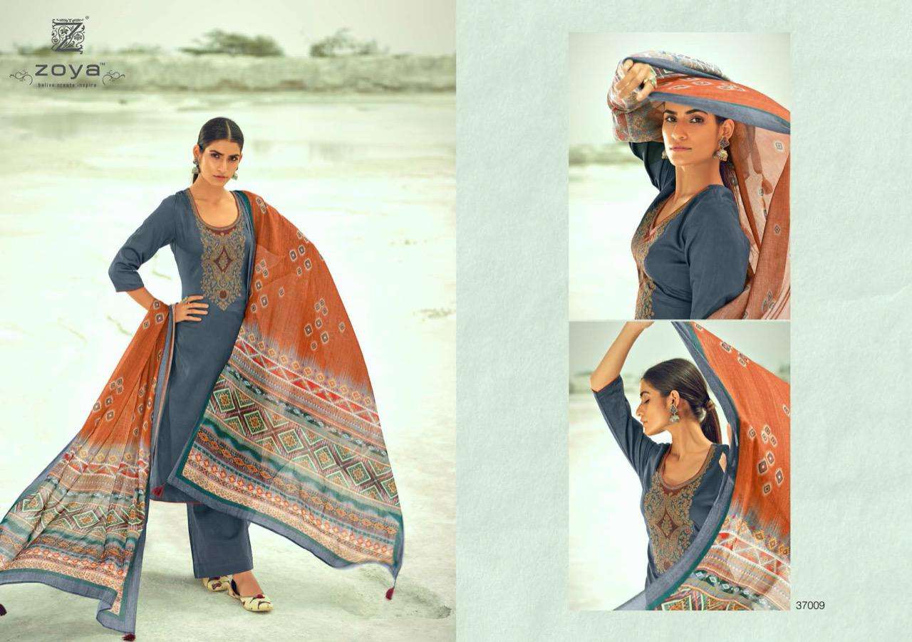 AMIRA BY ZOYA 37001 TO 37009 SERIES BEAUTIFUL SUITS COLORFUL STYLISH FANCY CASUAL WEAR & ETHNIC WEAR COTTON SATIN EMBROIDERED DRESSES AT WHOLESALE PRICE
