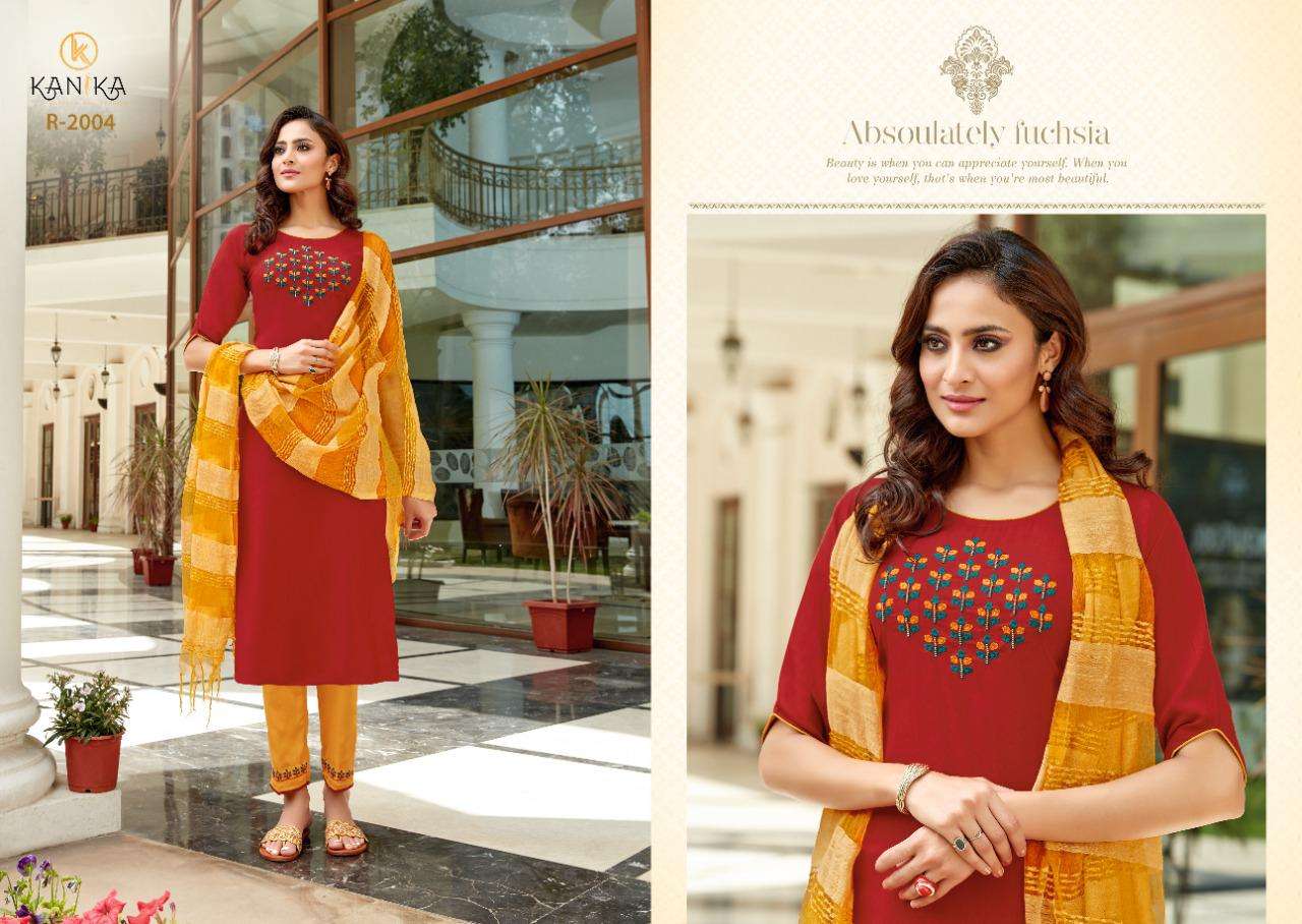 ROOHI BY KANIKA 2001 TO 2006 SERIES BEAUTIFUL SUITS COLORFUL STYLISH FANCY CASUAL WEAR & ETHNIC WEAR SLUB EMBROIDERED DRESSES AT WHOLESALE PRICE